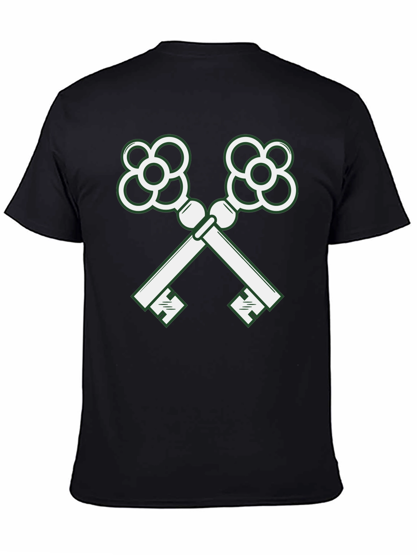 Crossed Keys Graphic Tee - Stylish Black T-Shirt
