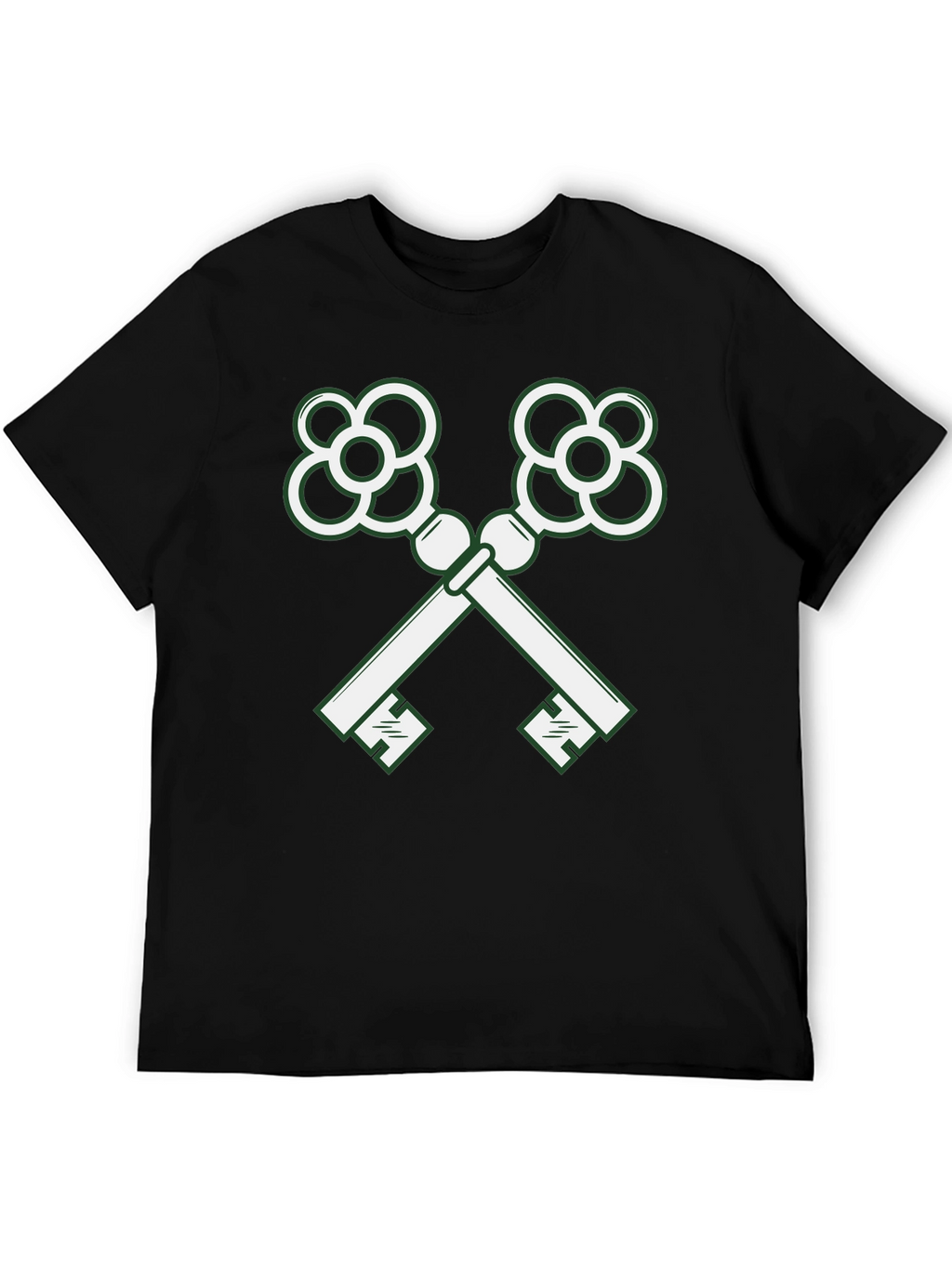 Crossed Keys Graphic Tee - Stylish Black T-Shirt
