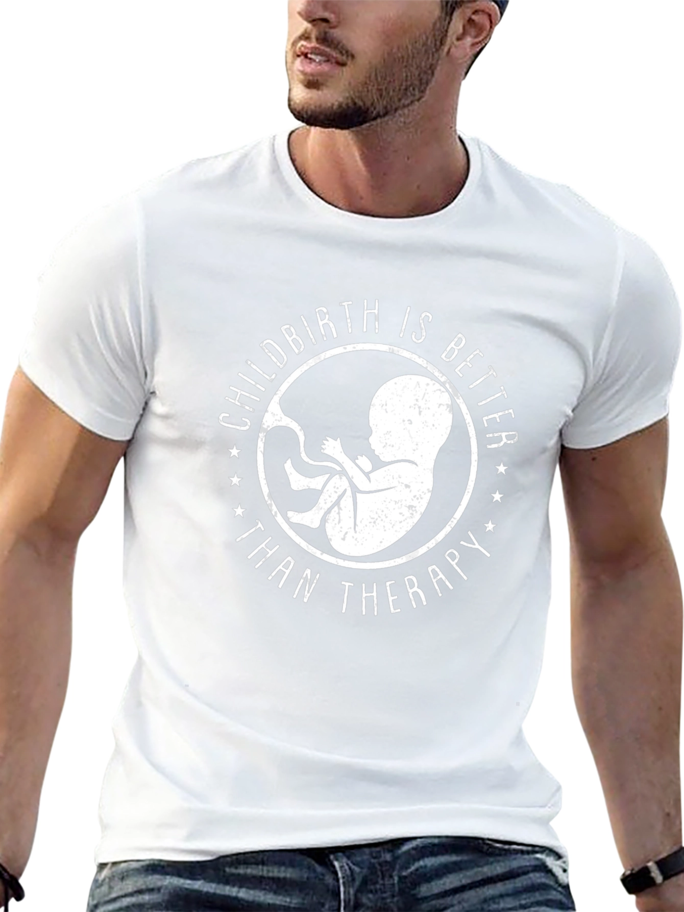 Childbirth Better Than Therapy Black Graphic Tee