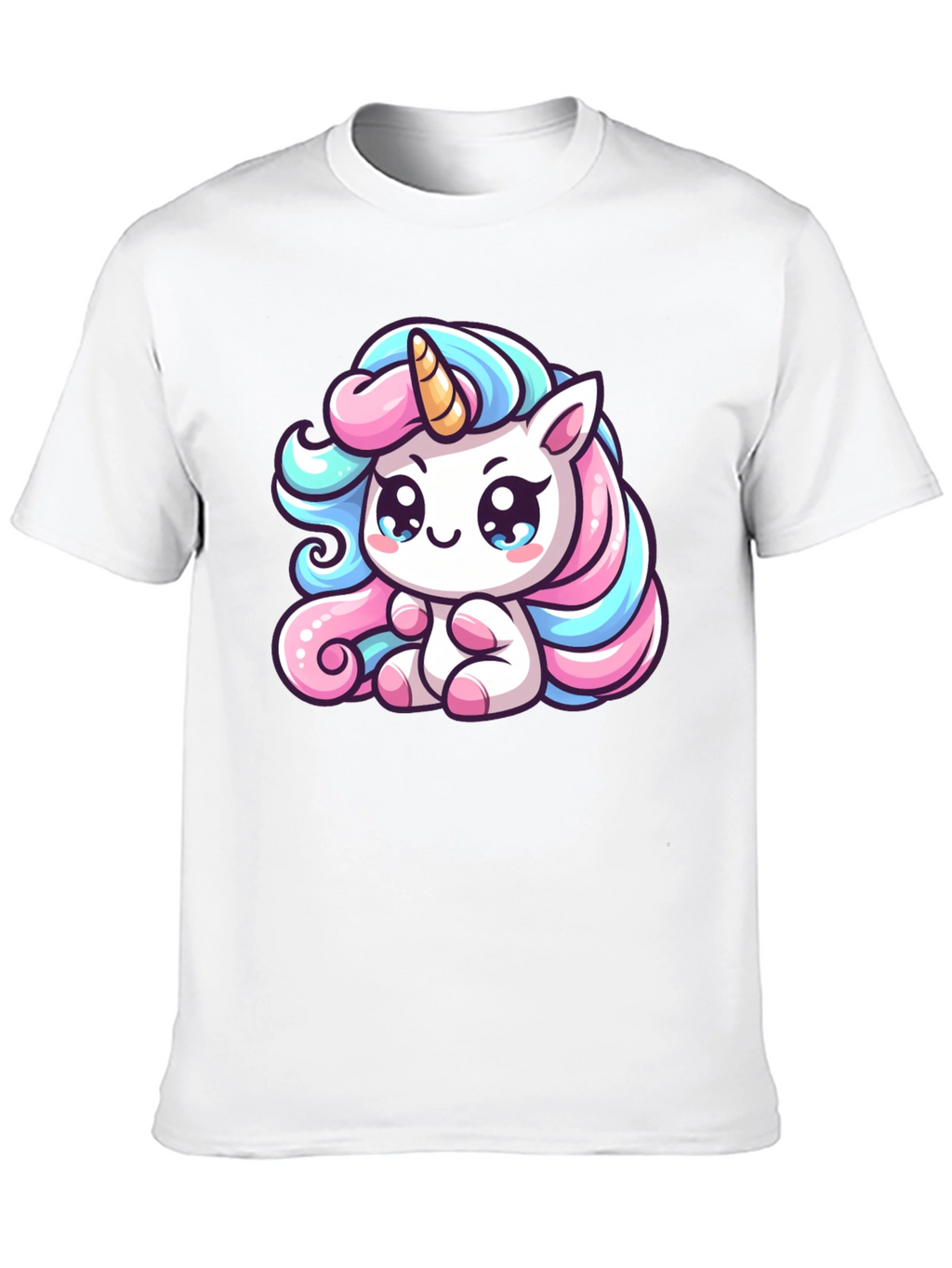 Cute Unicorn Graphic Black Tee Shirt