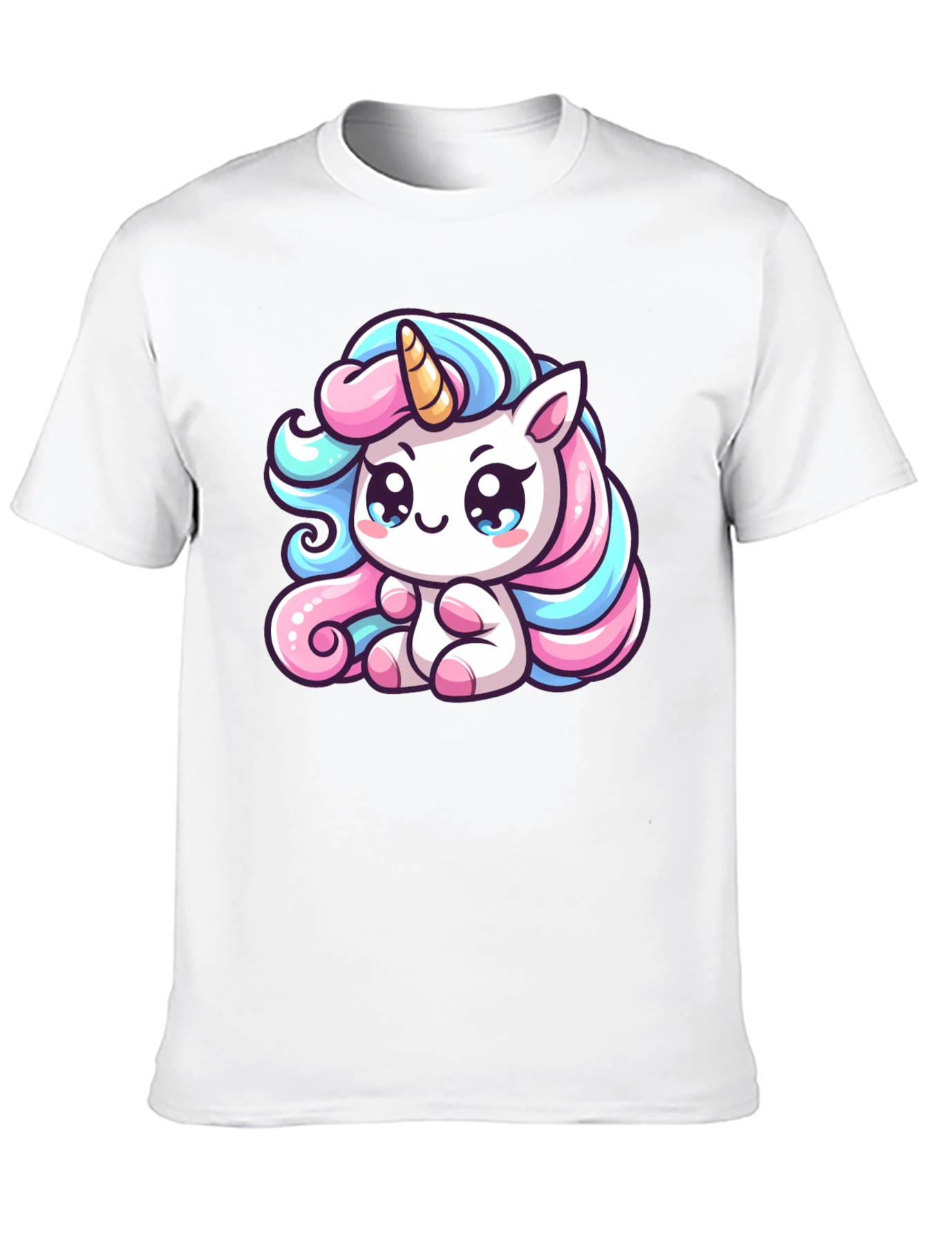 Cute Unicorn Graphic Black Tee Shirt