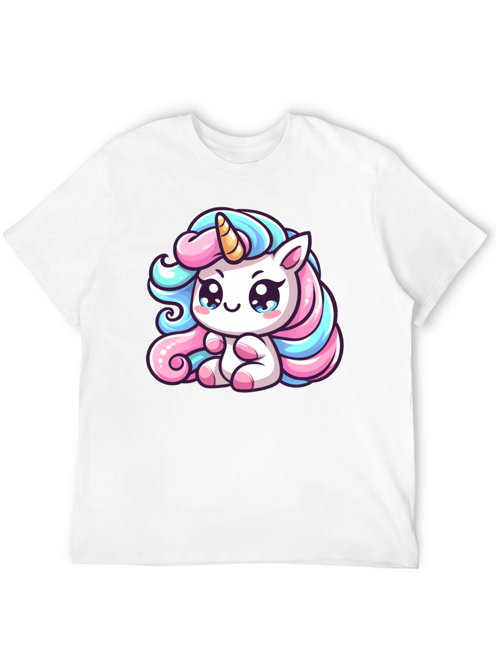 Cute Unicorn Graphic Black Tee Shirt