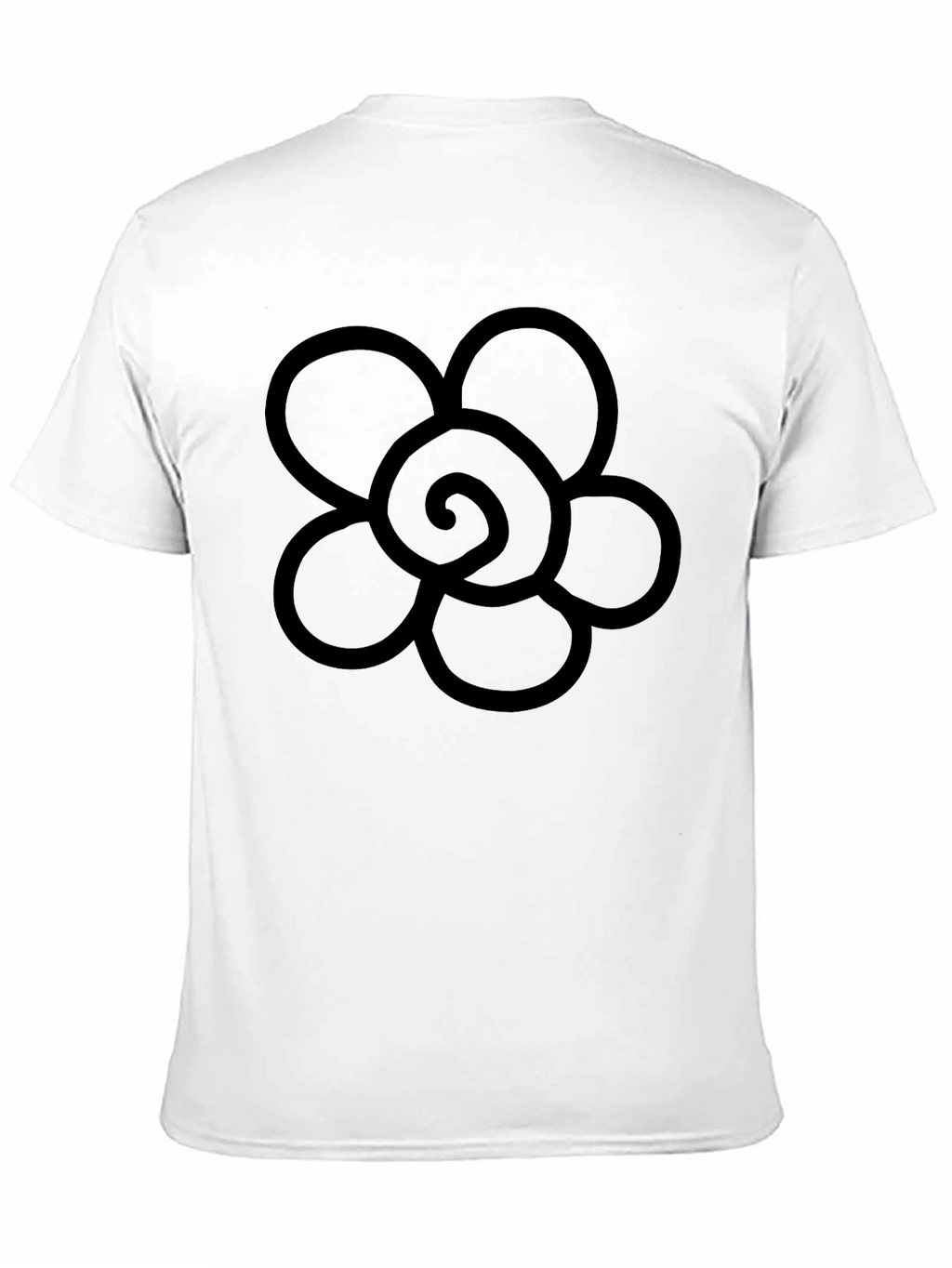 Black T-Shirt with Flower Graphic