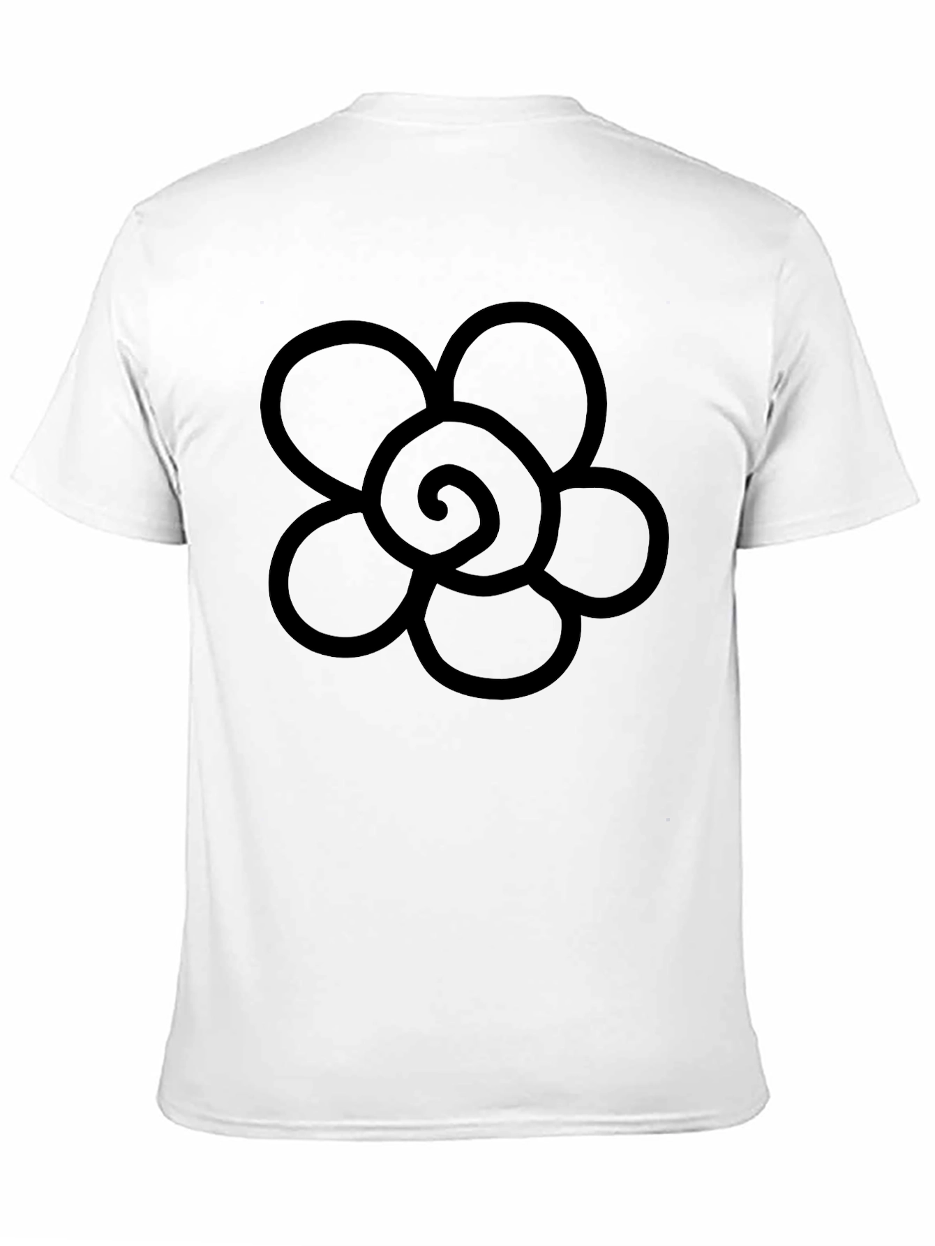 Black T-Shirt with Flower Graphic