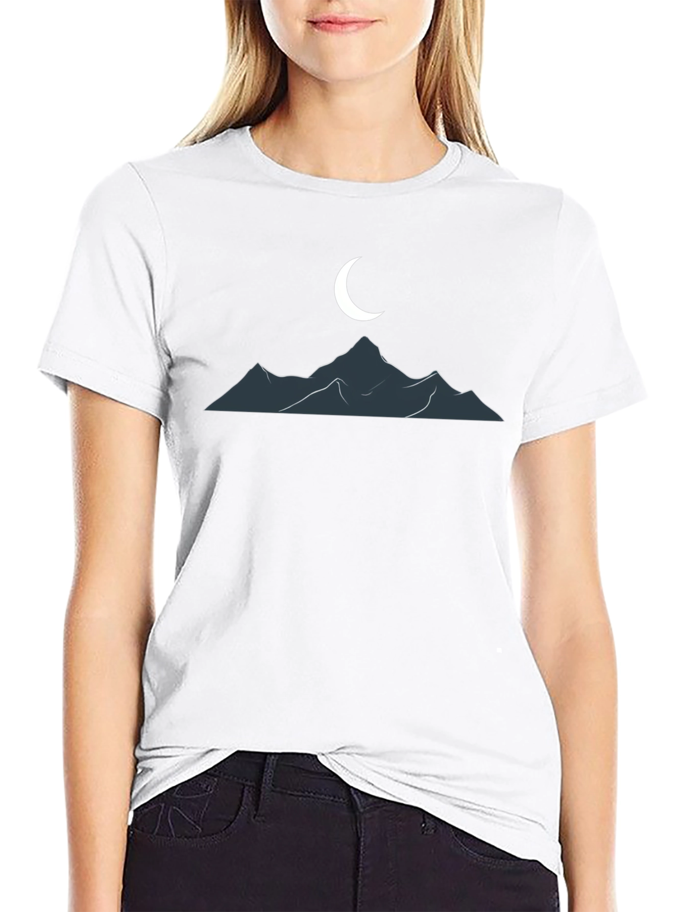 Mountain Moon Graphic T-Shirt - Classic Black Tee