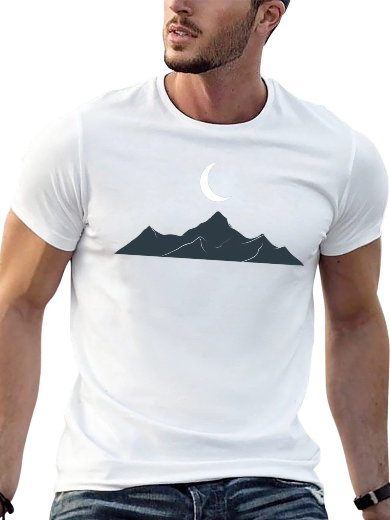 Mountain Moon Graphic T-Shirt - Classic Black Tee