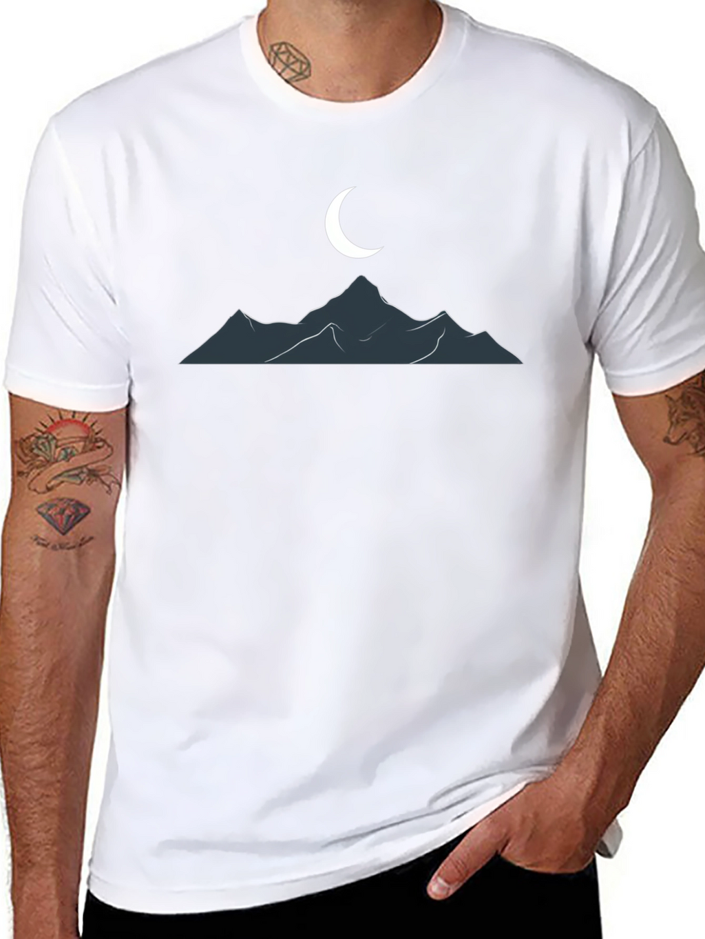 Mountain Moon Graphic T-Shirt - Classic Black Tee