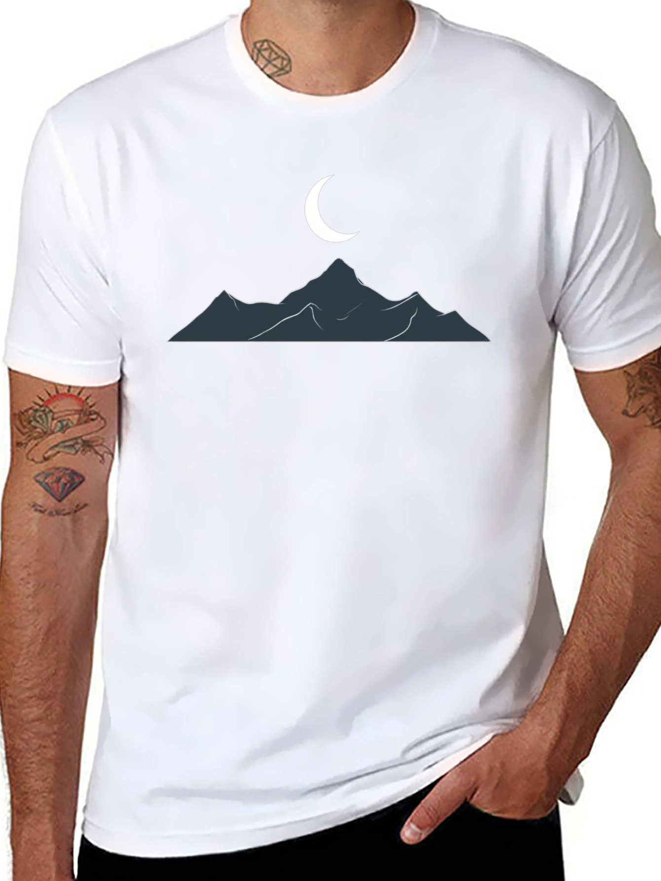 Mountain Moon Graphic T-Shirt - Classic Black Tee