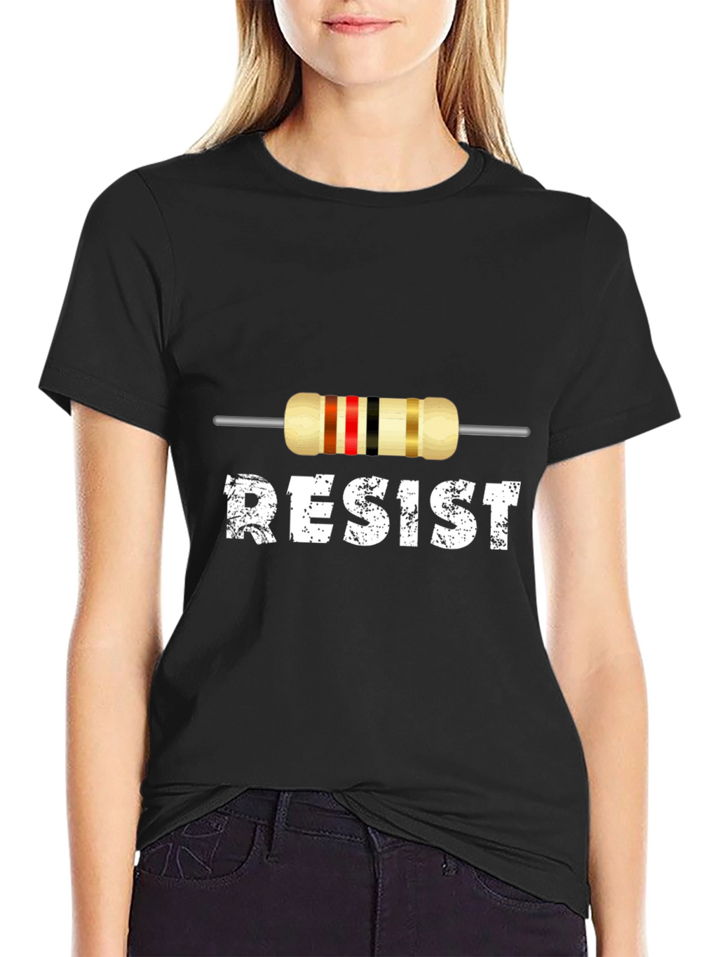 Resist Resistor Funny Electronics Geek Black T-Shirt
