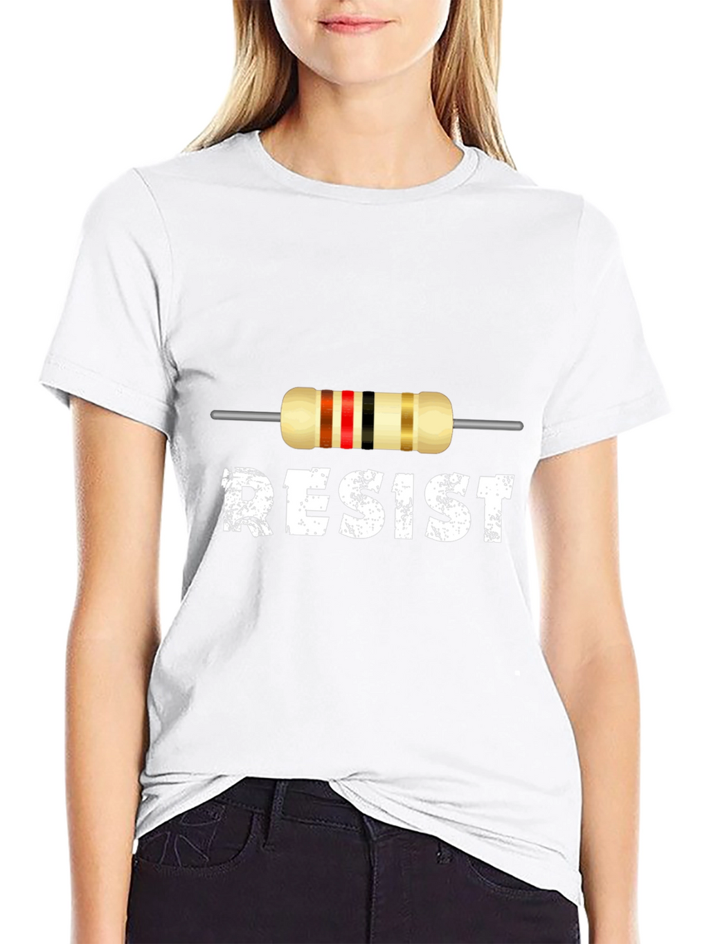 Resist Resistor Funny Electronics Geek Black T-Shirt