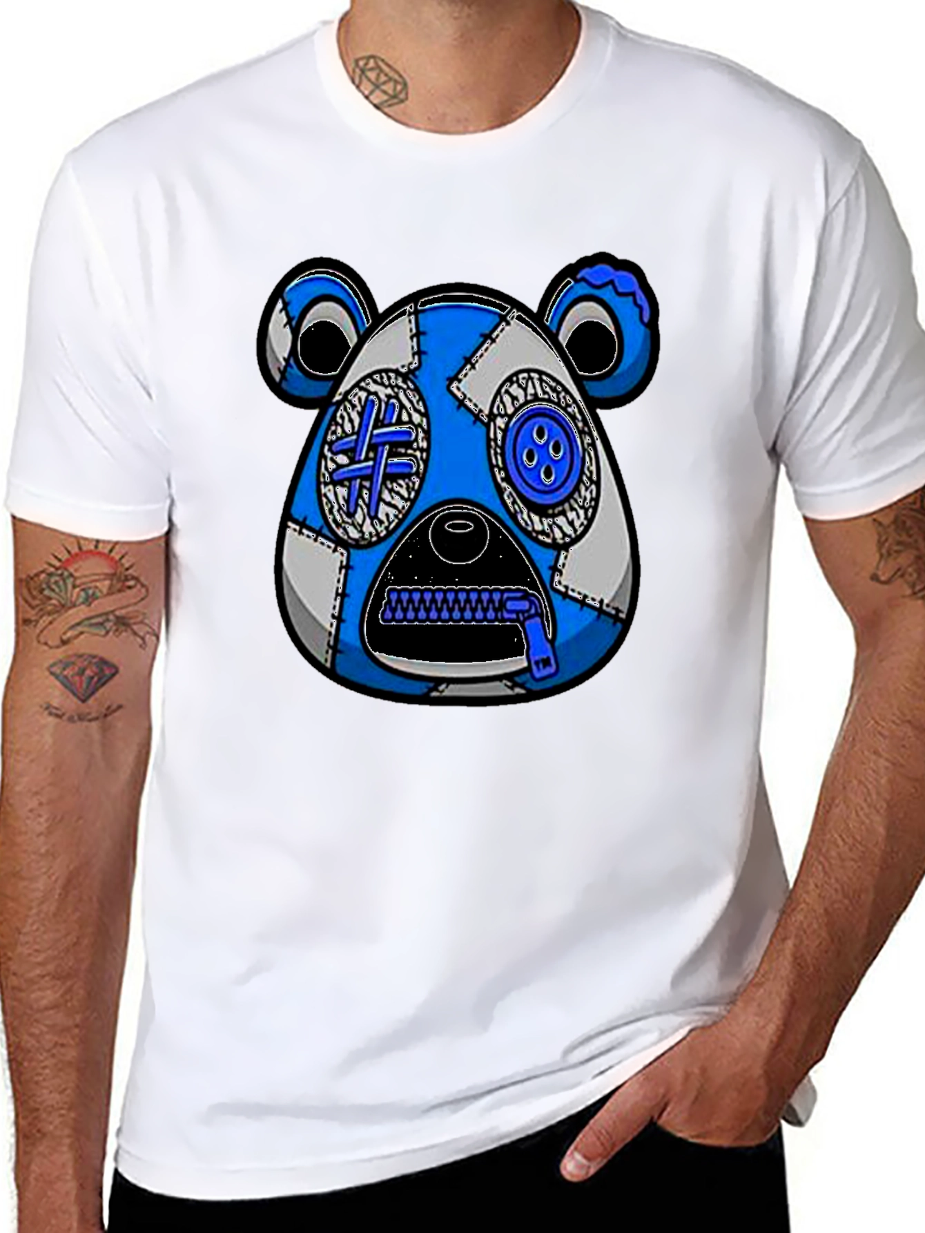 Blue Bear Graphic Tee - Unique Streetwear