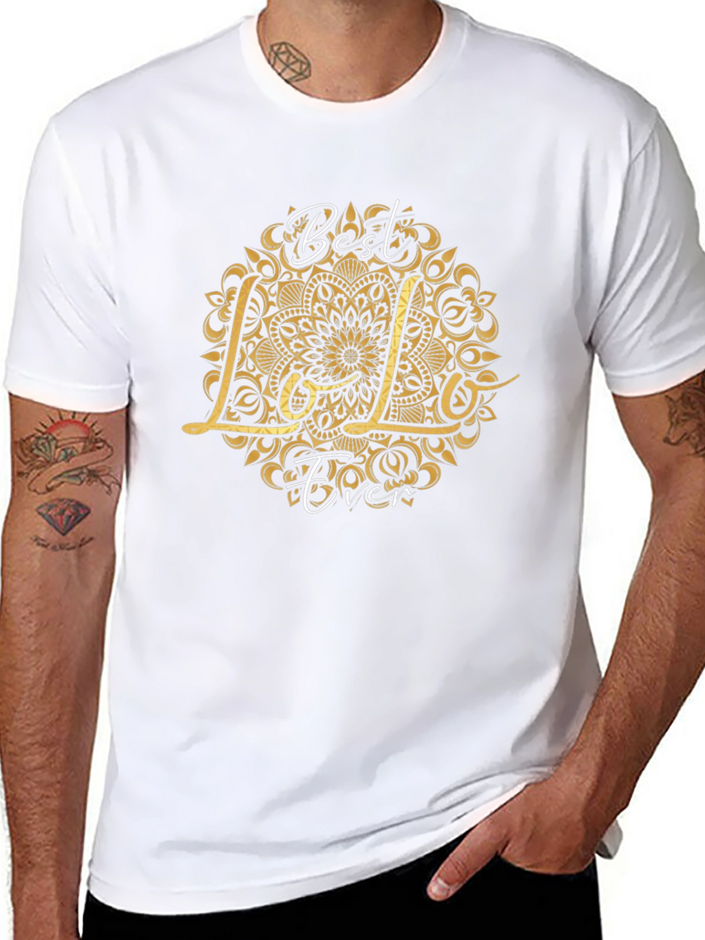 Best Lolo Ever Graphic T-Shirt - Black Crew Neck