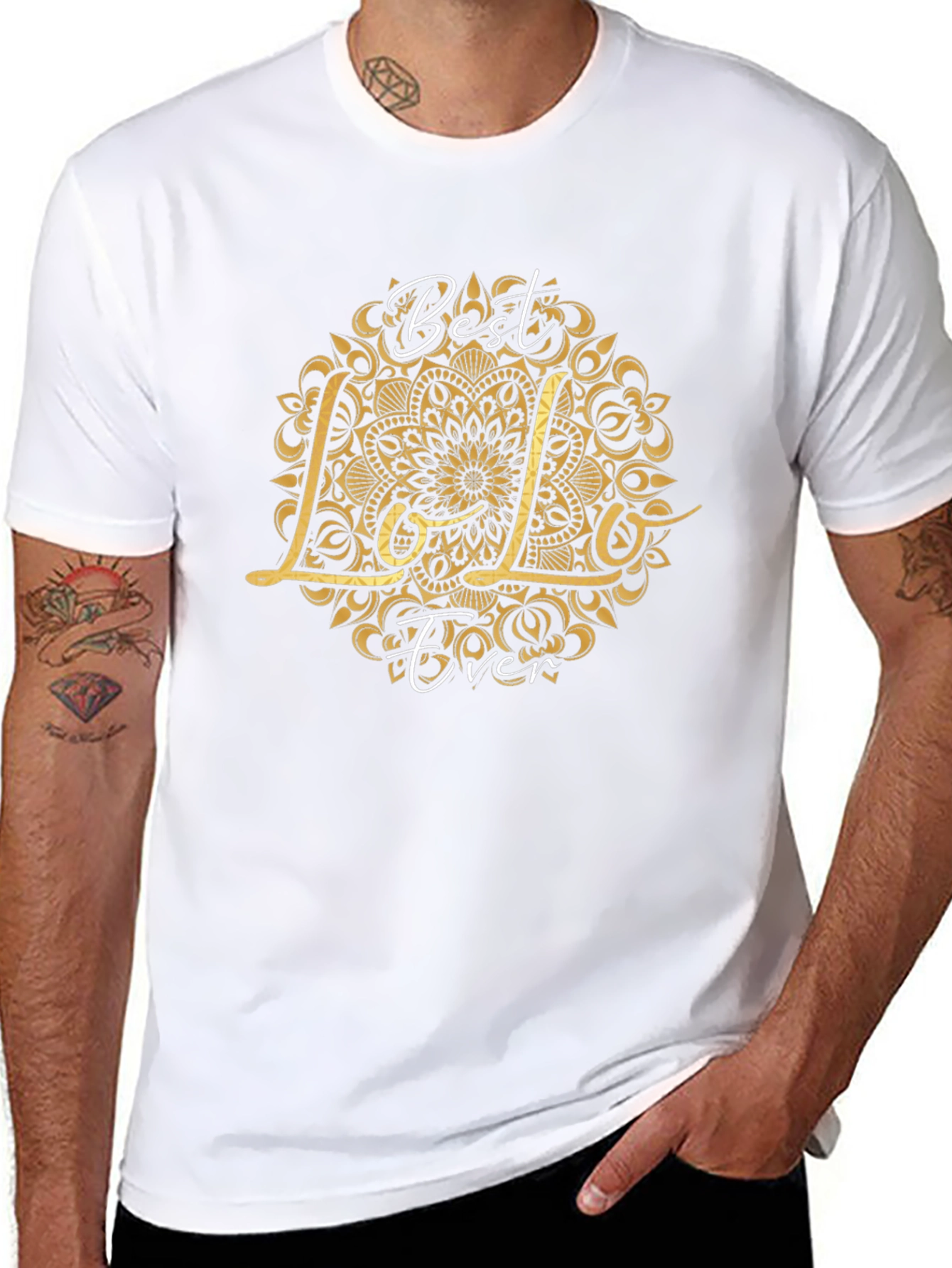 Best Lolo Ever Graphic T-Shirt - Black Crew Neck