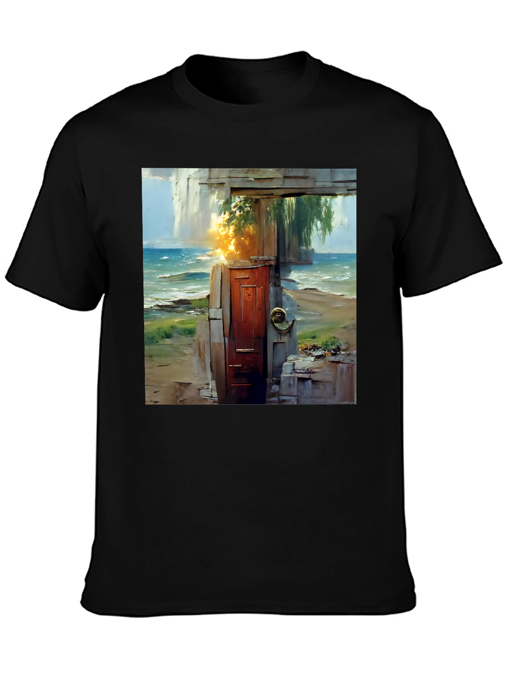 Coastal Doorway Graphic Tee - Unique Art T-Shirt