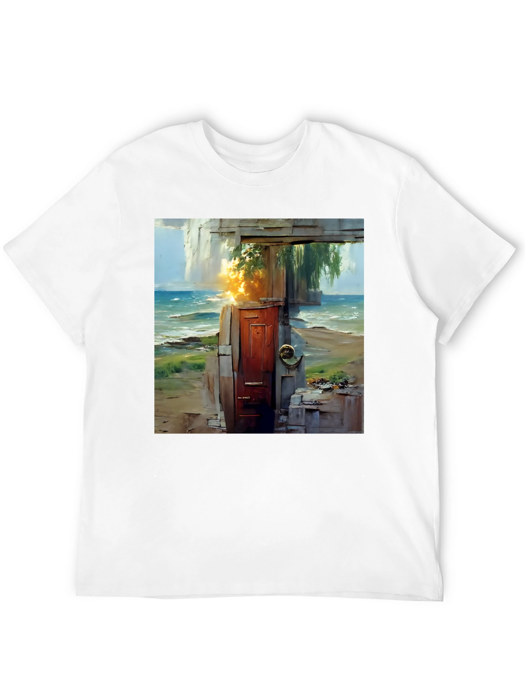 Coastal Doorway Graphic Tee - Unique Art T-Shirt