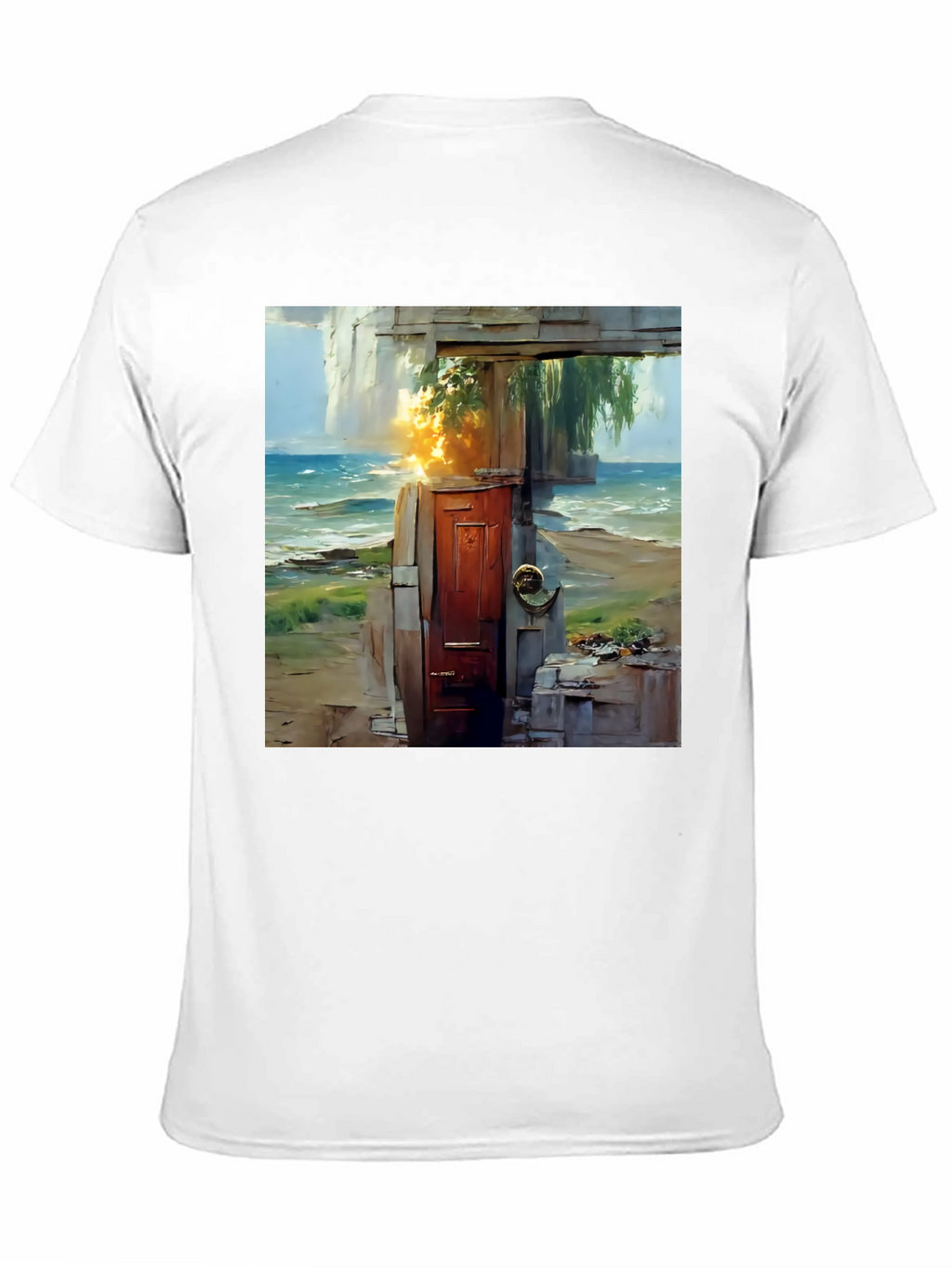 Coastal Doorway Graphic Tee - Unique Art T-Shirt