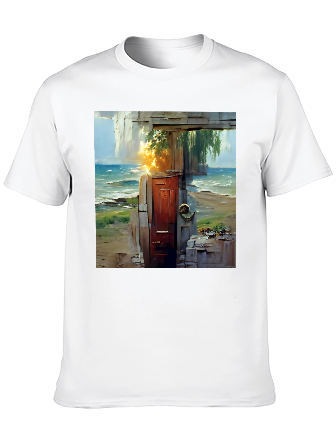 Coastal Doorway Graphic Tee - Unique Art T-Shirt