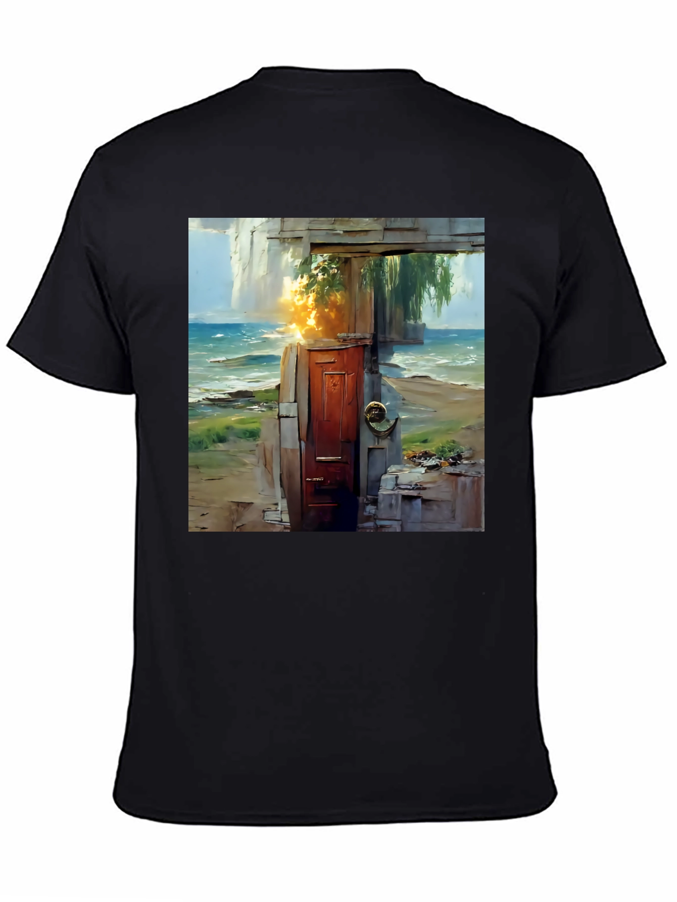 Coastal Doorway Graphic Tee - Unique Art T-Shirt