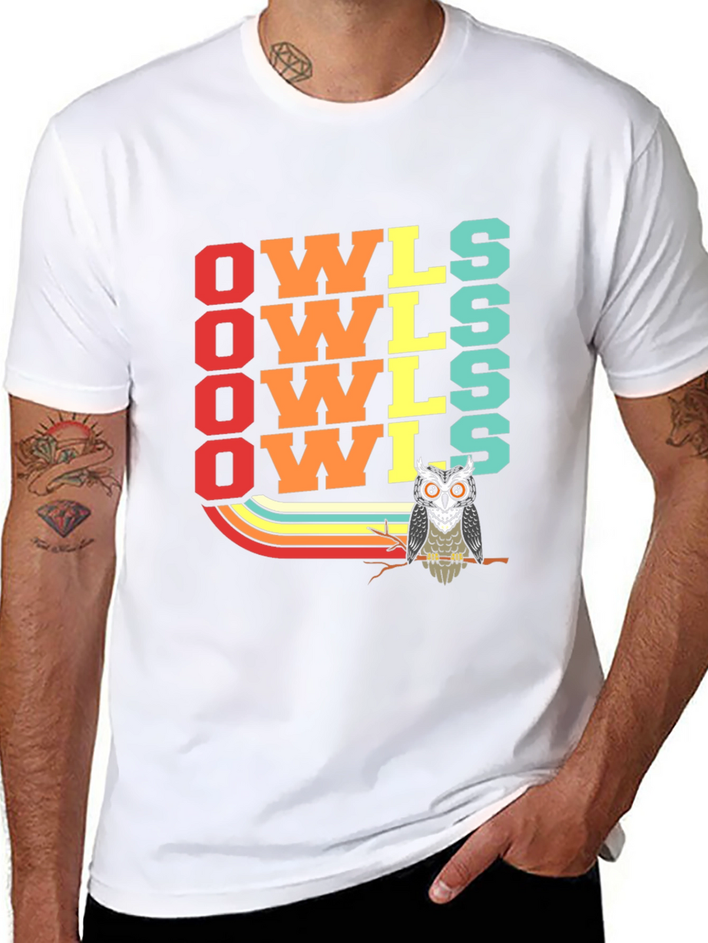 Retro Owls Graphic Tee - Unique Bird Lover Gift