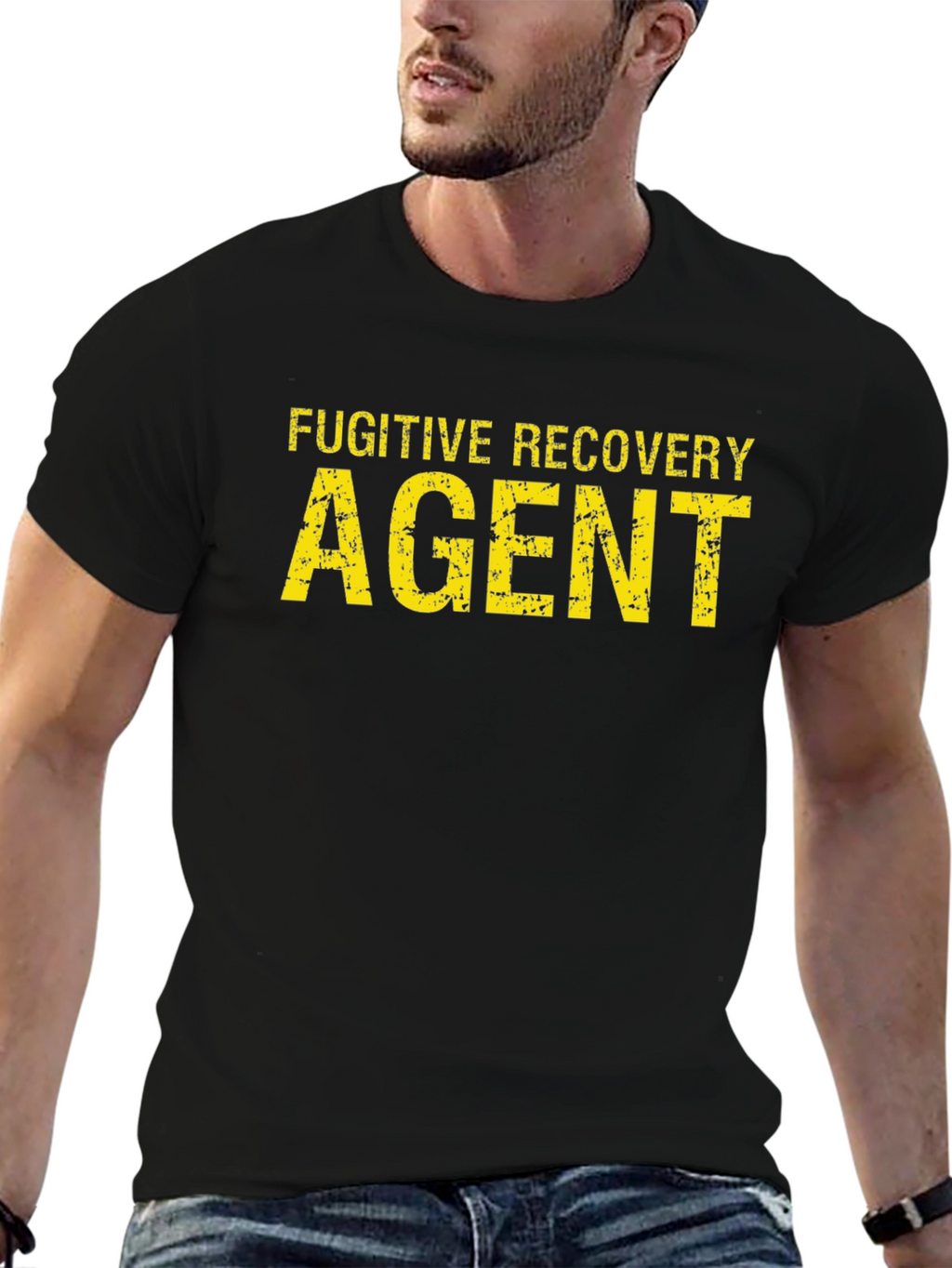 Fugitive Recovery Agent Graphic Tee - Black