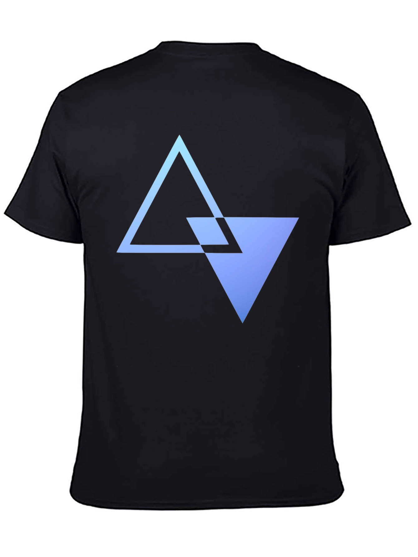 Geometric Triangle Graphic Tee - Modern Black T-Shirt