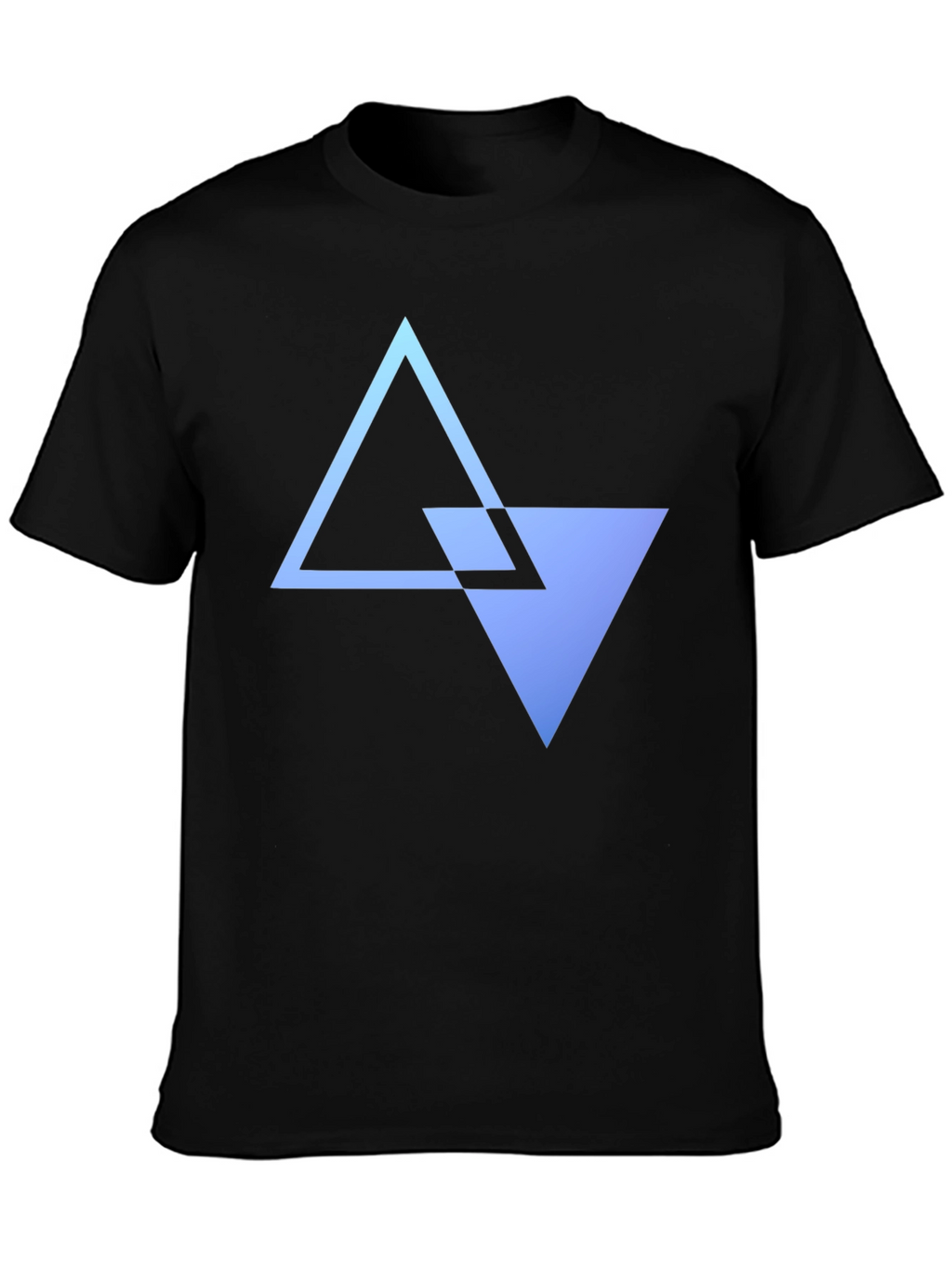 Geometric Triangle Graphic Tee - Modern Black T-Shirt