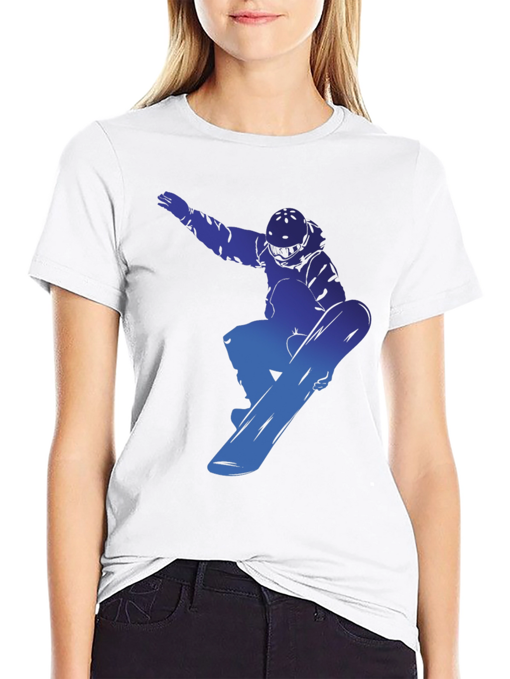 Snowboarder Graphic Tee - Cool Blue Design