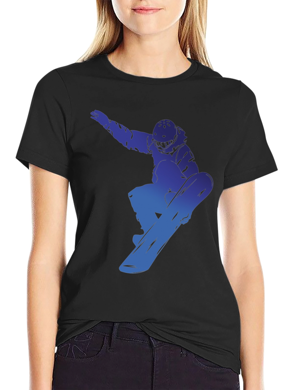 Snowboarder Graphic Tee - Cool Blue Design