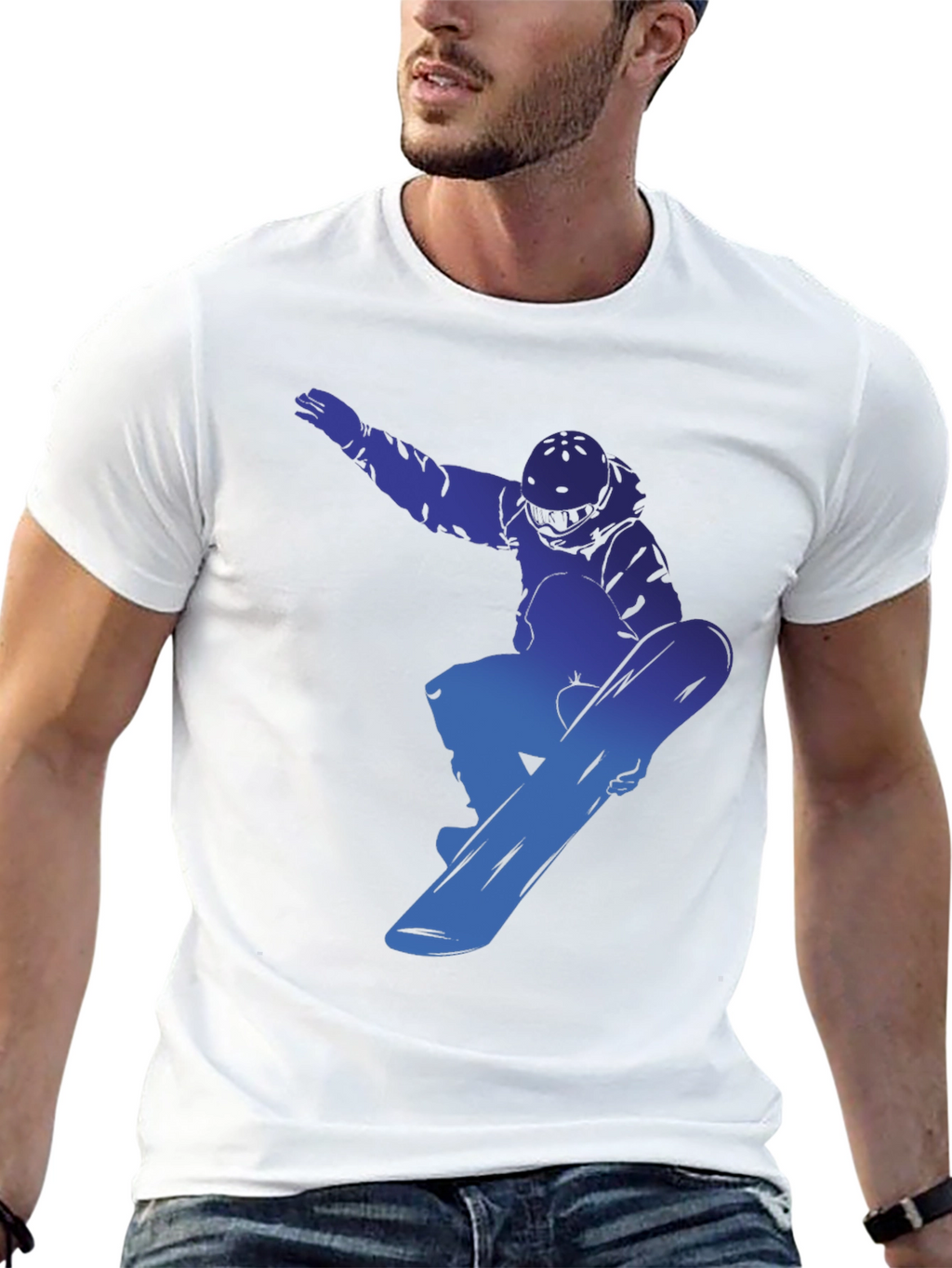Snowboarder Graphic Tee - Cool Blue Design