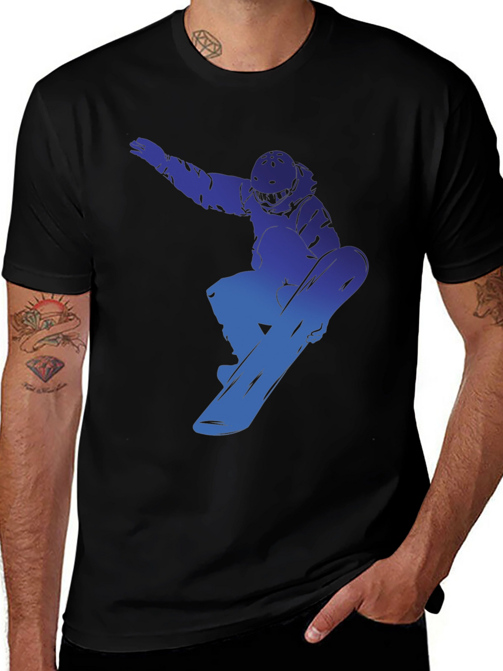 Snowboarder Graphic Tee - Cool Blue Design