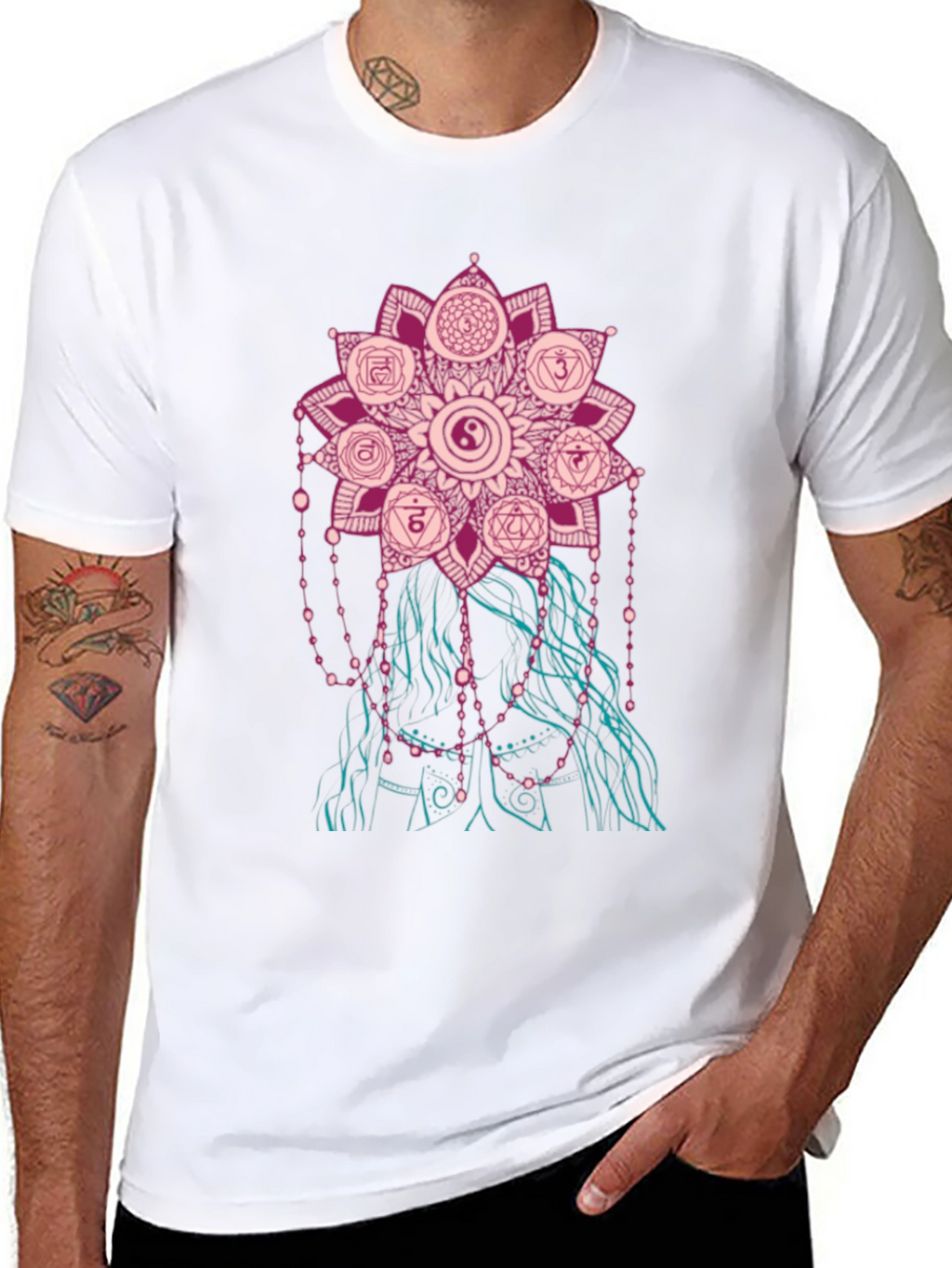 Chakra Mandala Graphic Tee - Stylish Spiritual Design