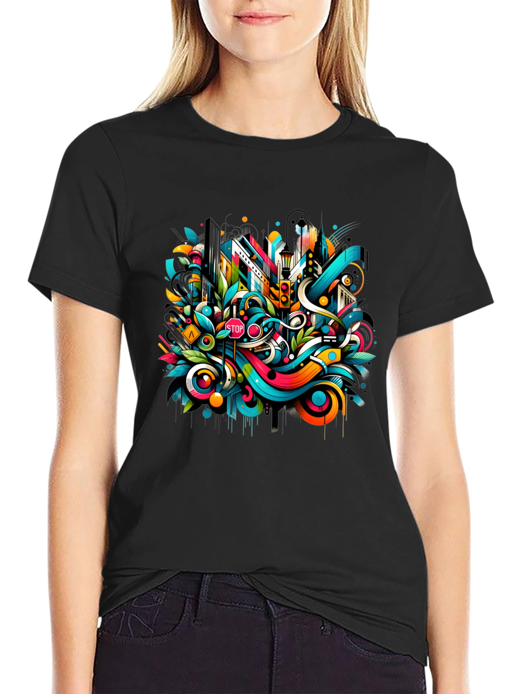 Urban Art Black T-Shirt