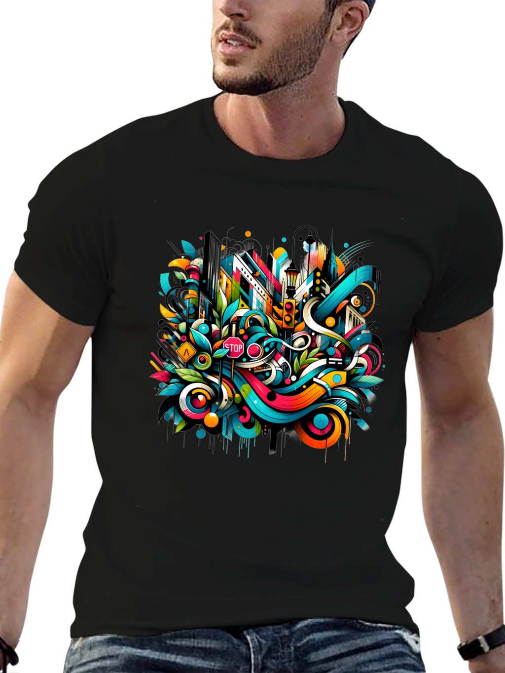 Urban Art Black T-Shirt