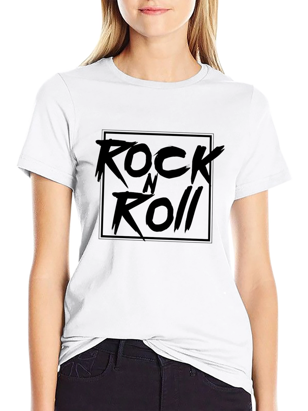 Rock N Roll Graphic Print Black T-Shirt