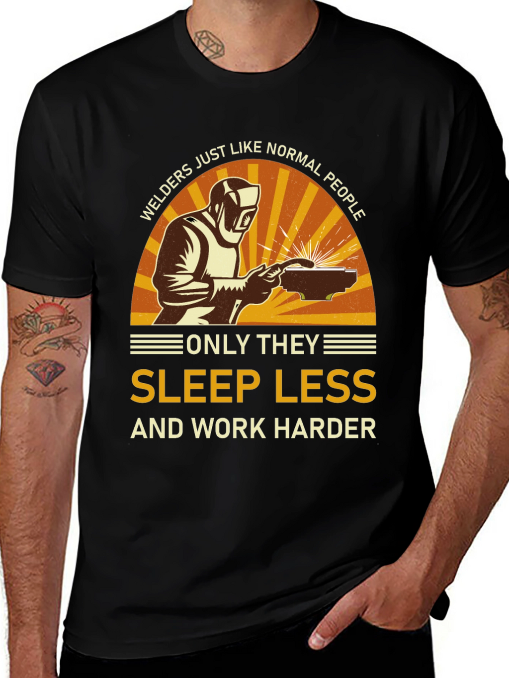 Welder T-Shirt - Sleep Less Work Harder Tee