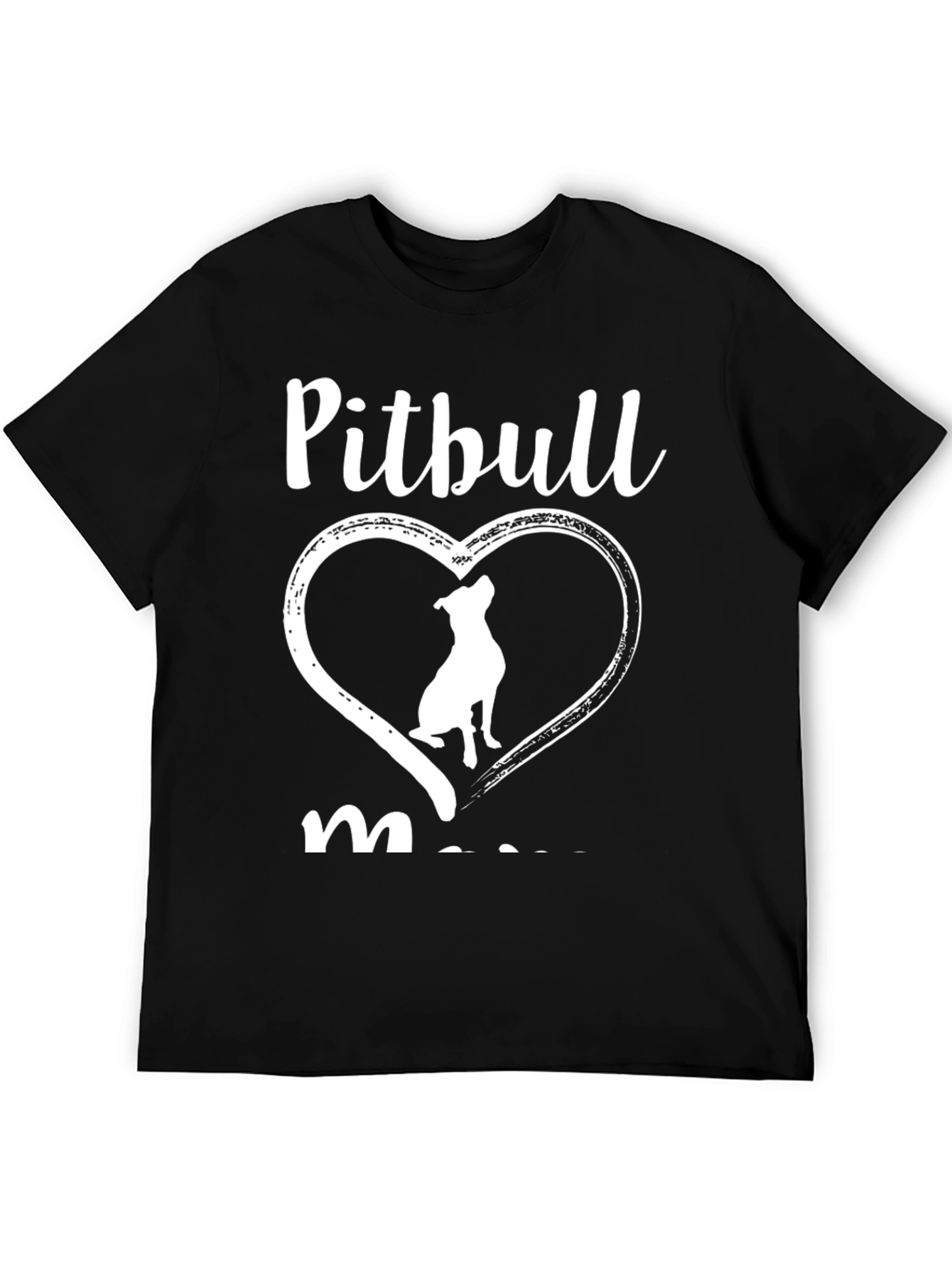 Pitbull Mom Heart Graphic T-Shirt