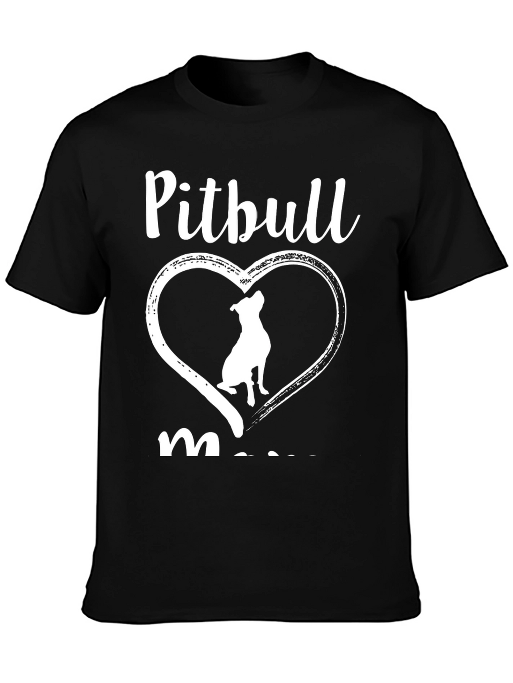 Pitbull Mom Heart Graphic T-Shirt
