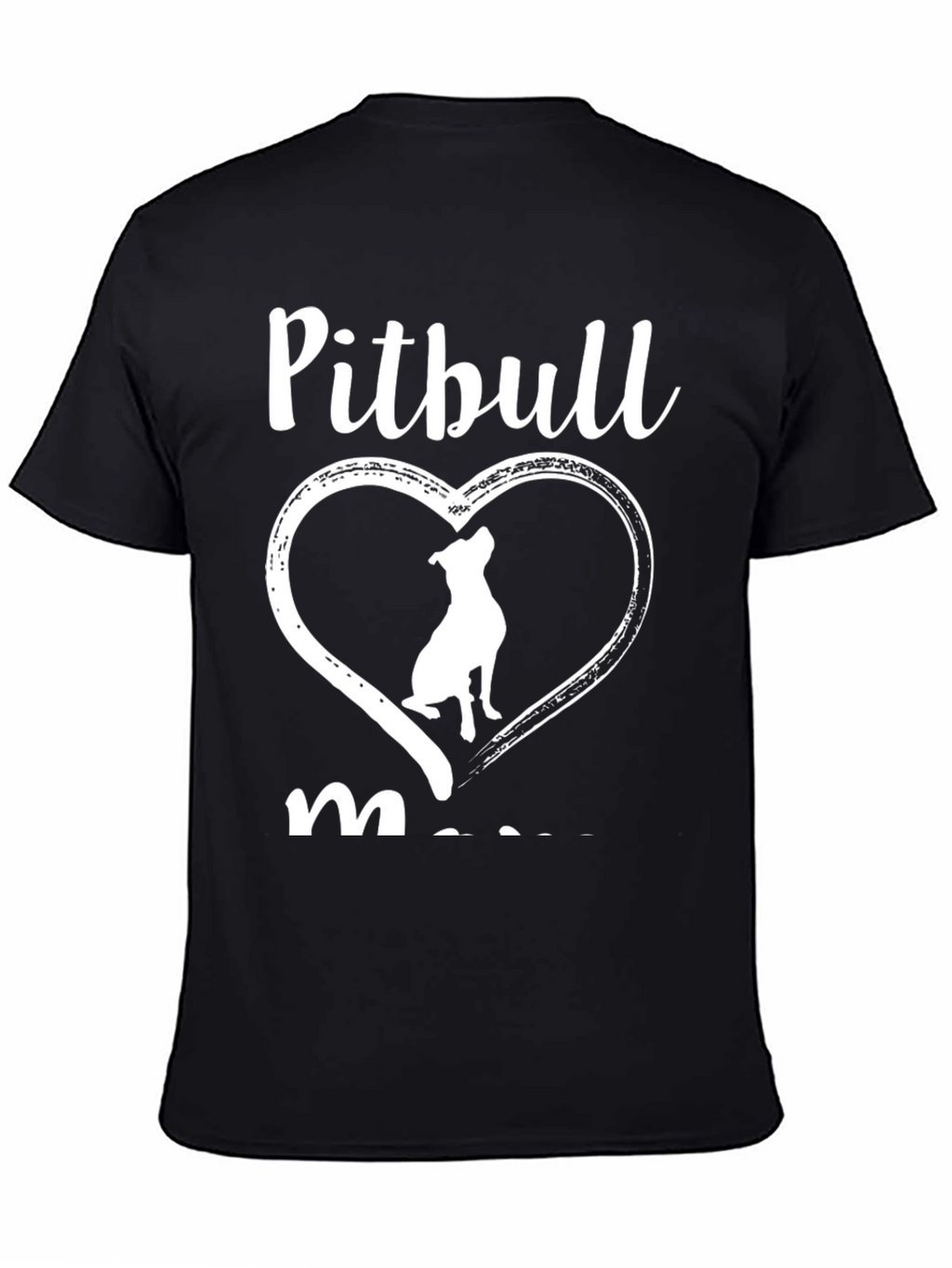 Pitbull Mom Heart Graphic T-Shirt