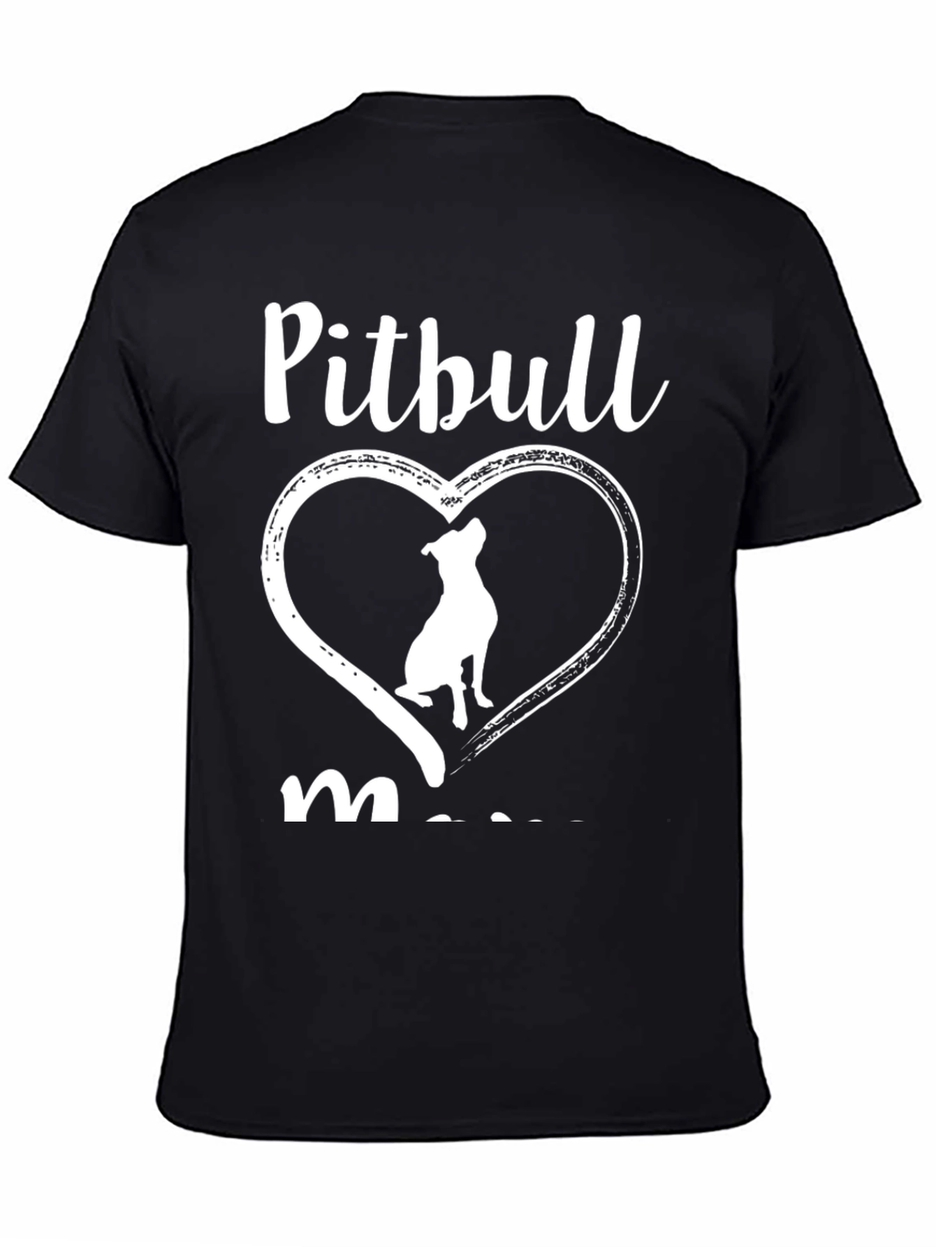 Pitbull Mom Heart Graphic T-Shirt