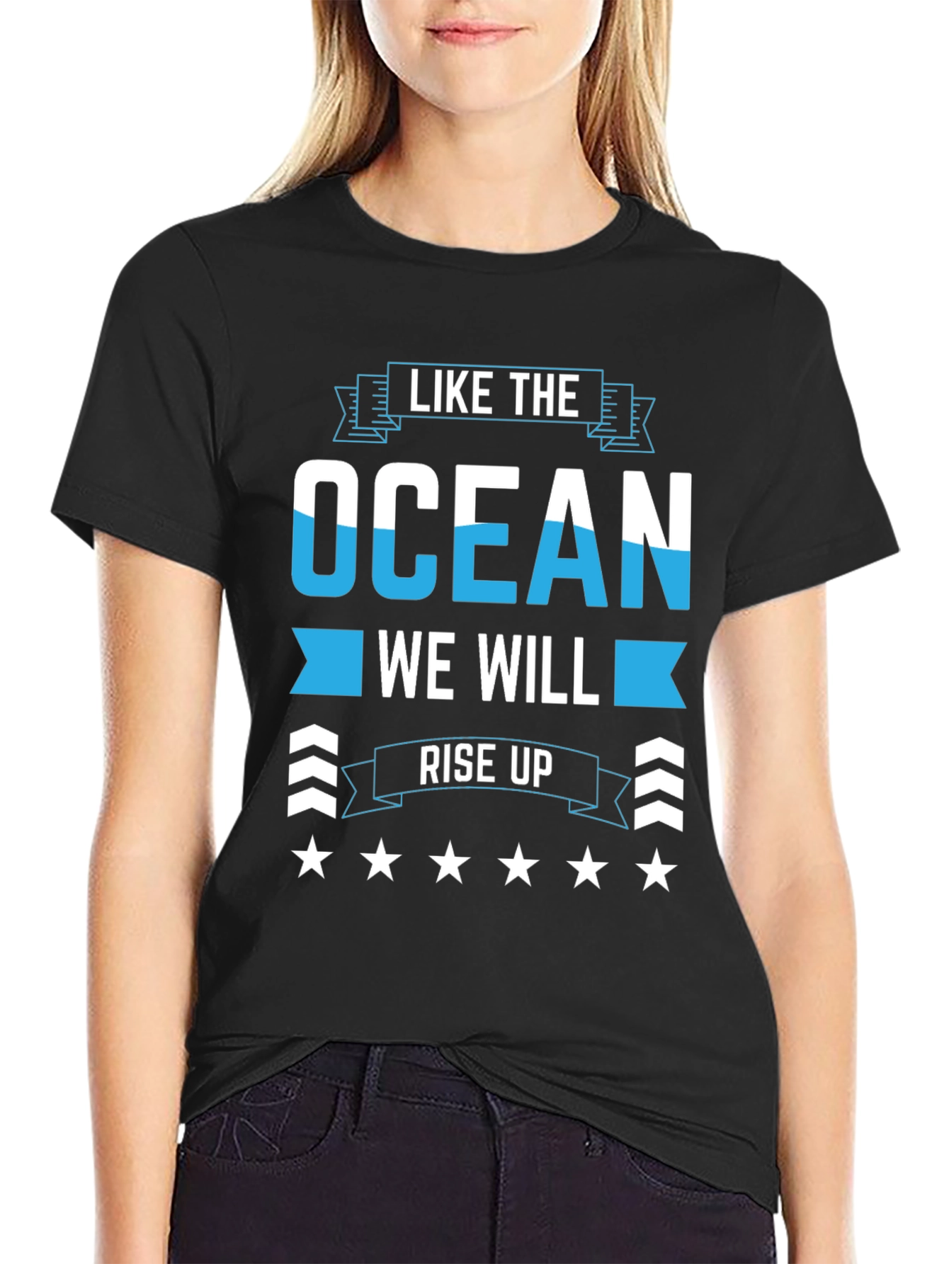 Ocean Rise Up Graphic Tee - Stylish Cotton Comfort