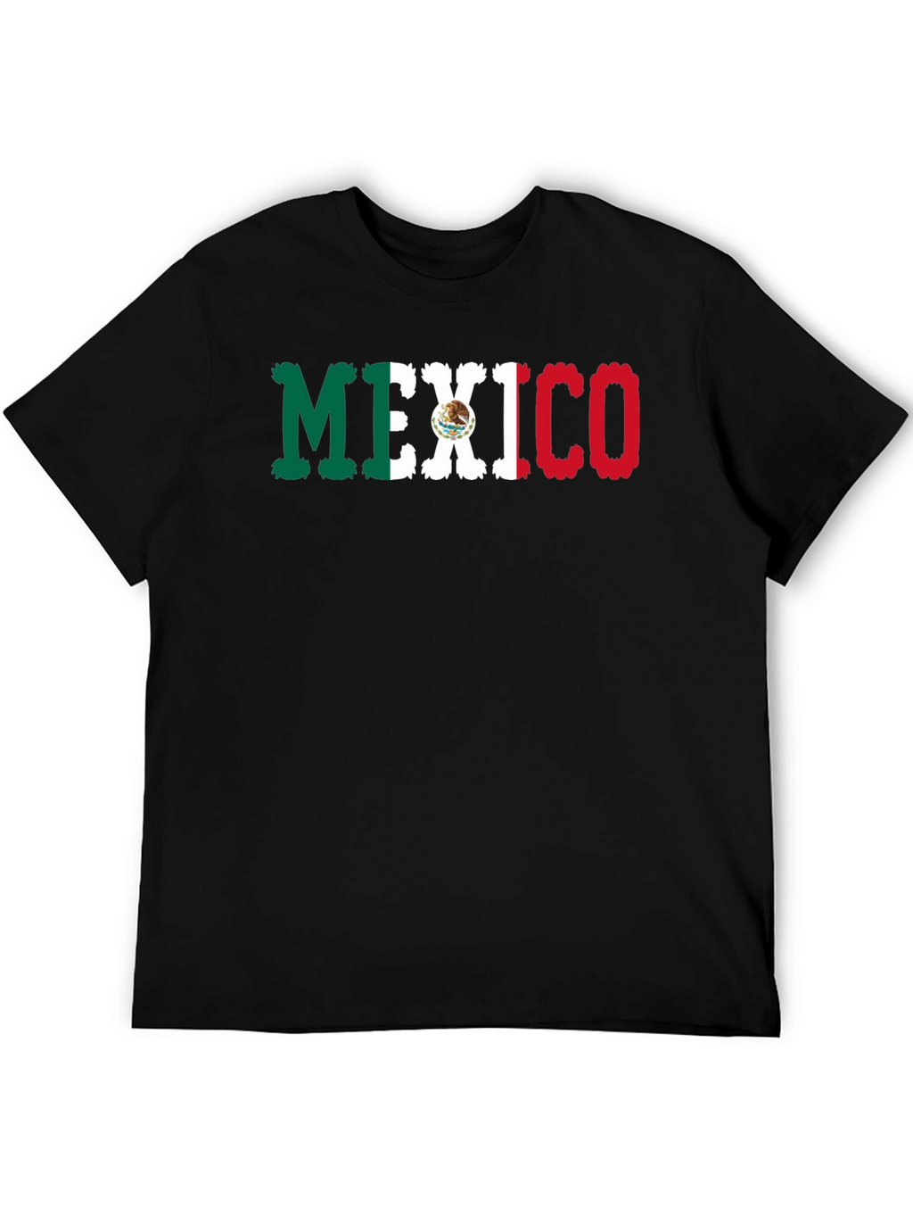Mexico Flag Graphic Print Black T-Shirt