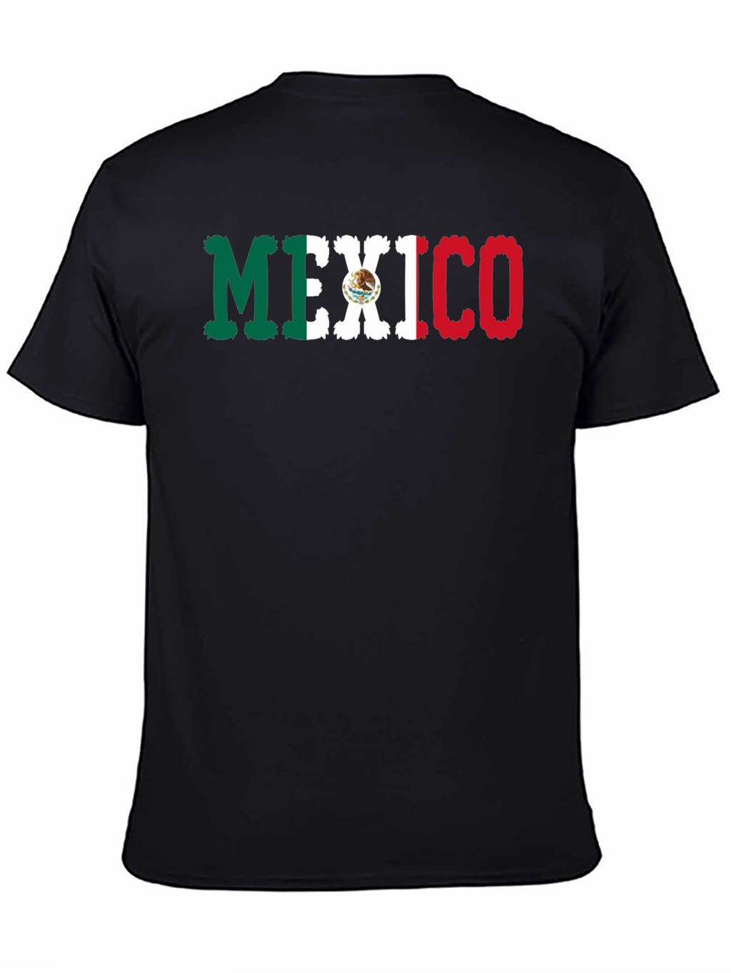 Mexico Flag Graphic Print Black T-Shirt