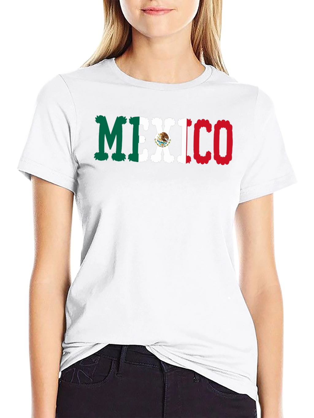 Mexico Flag Graphic Print Black T-Shirt