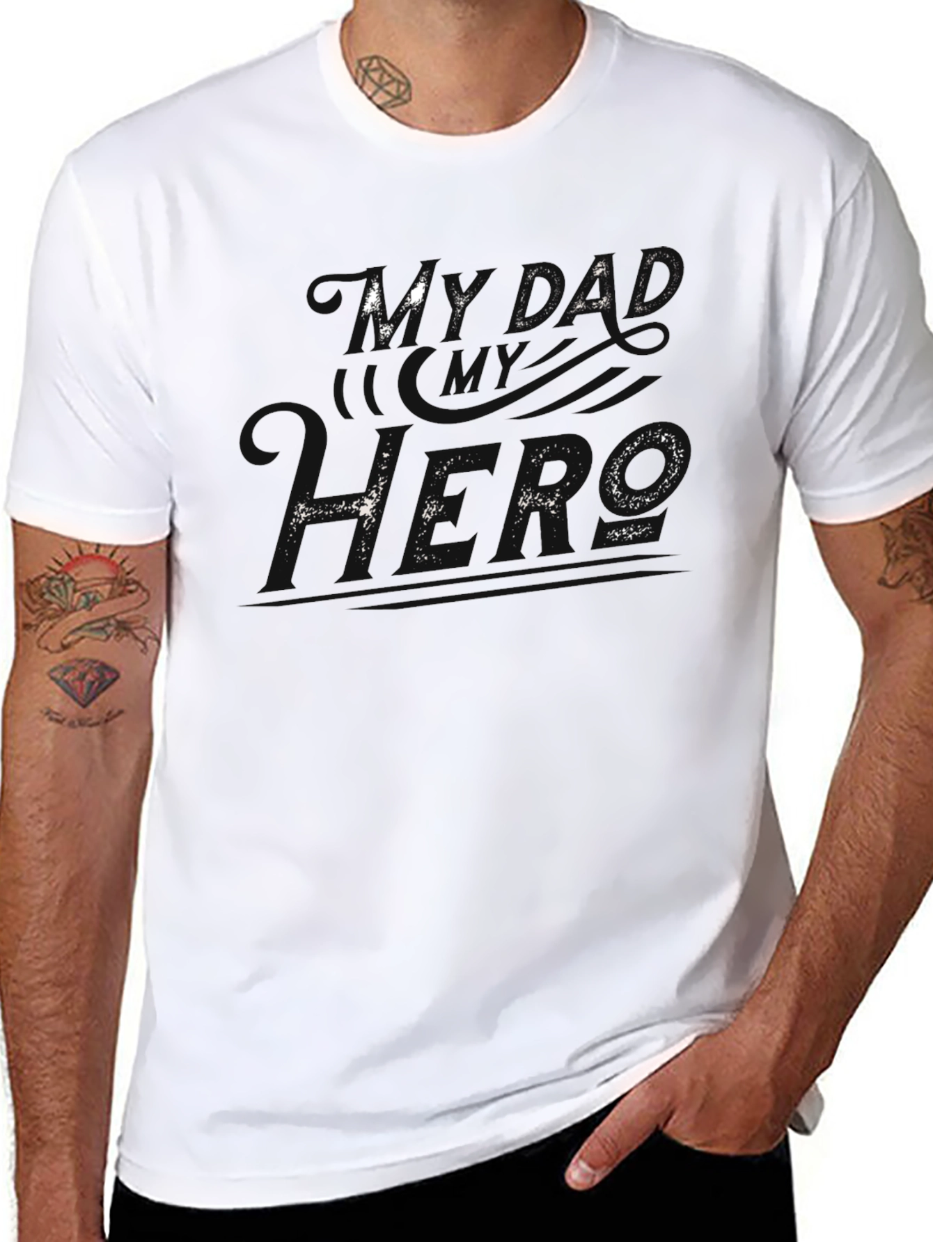 My Dad My Hero Black T-Shirt