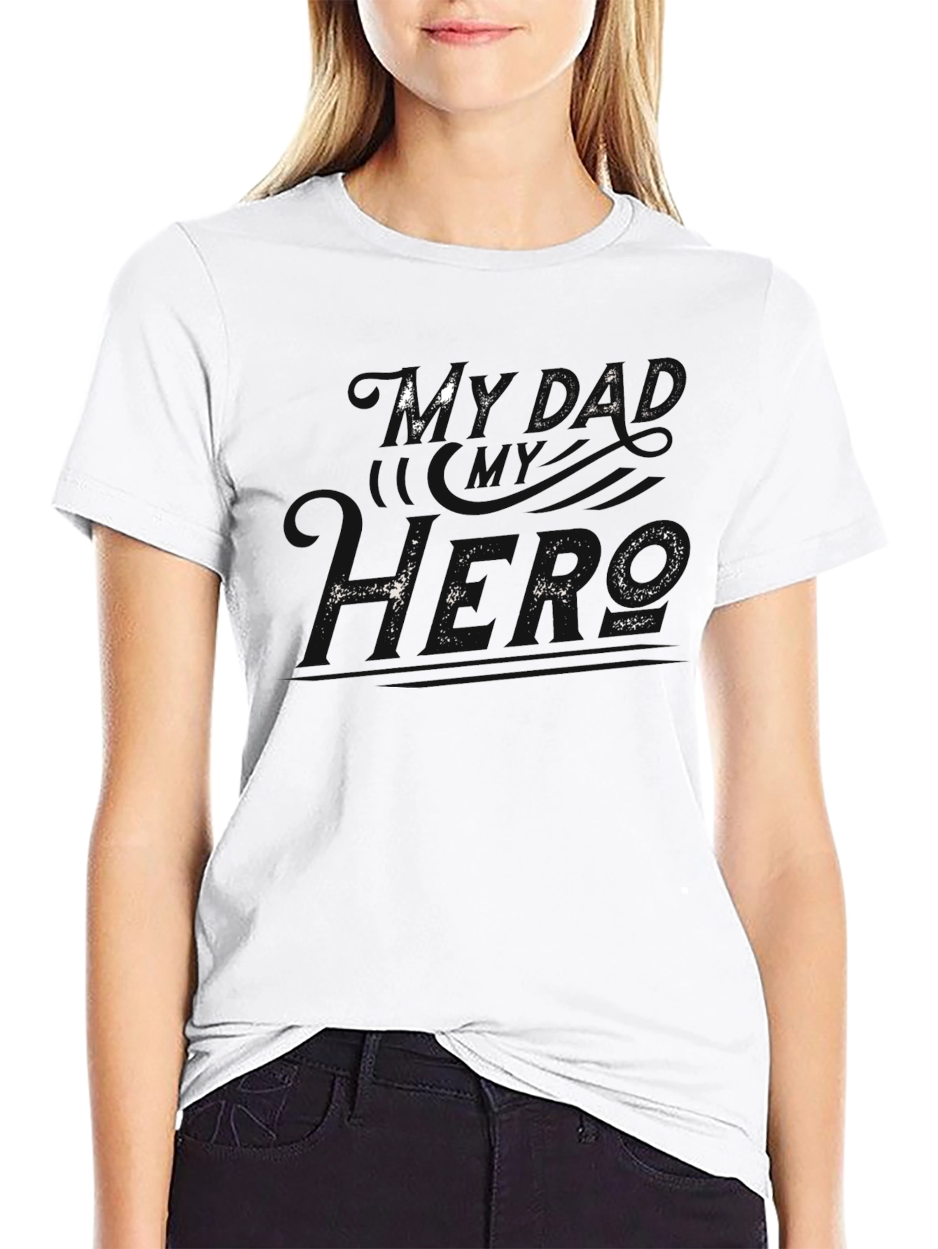 My Dad My Hero Black T-Shirt