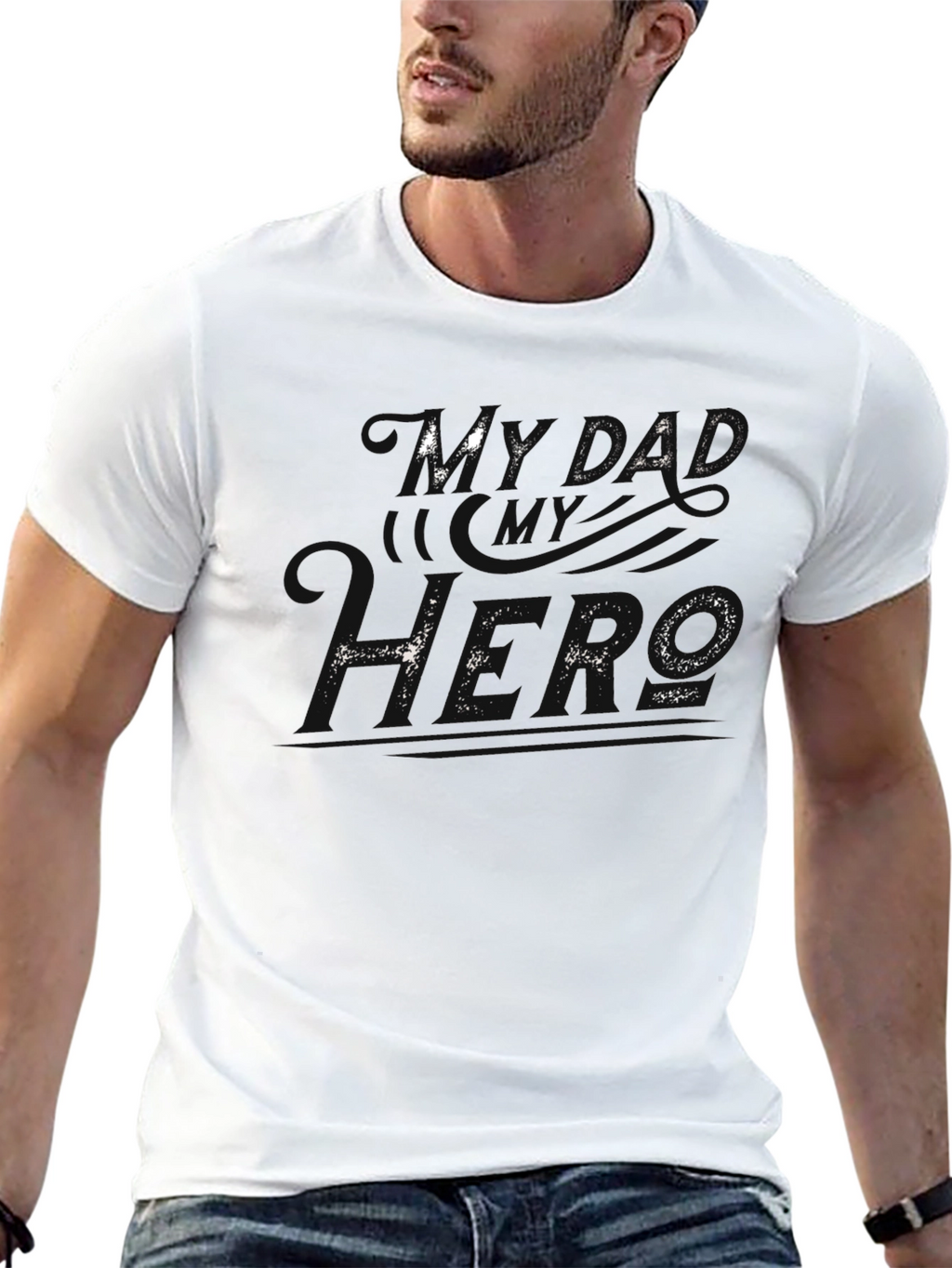 My Dad My Hero Black T-Shirt