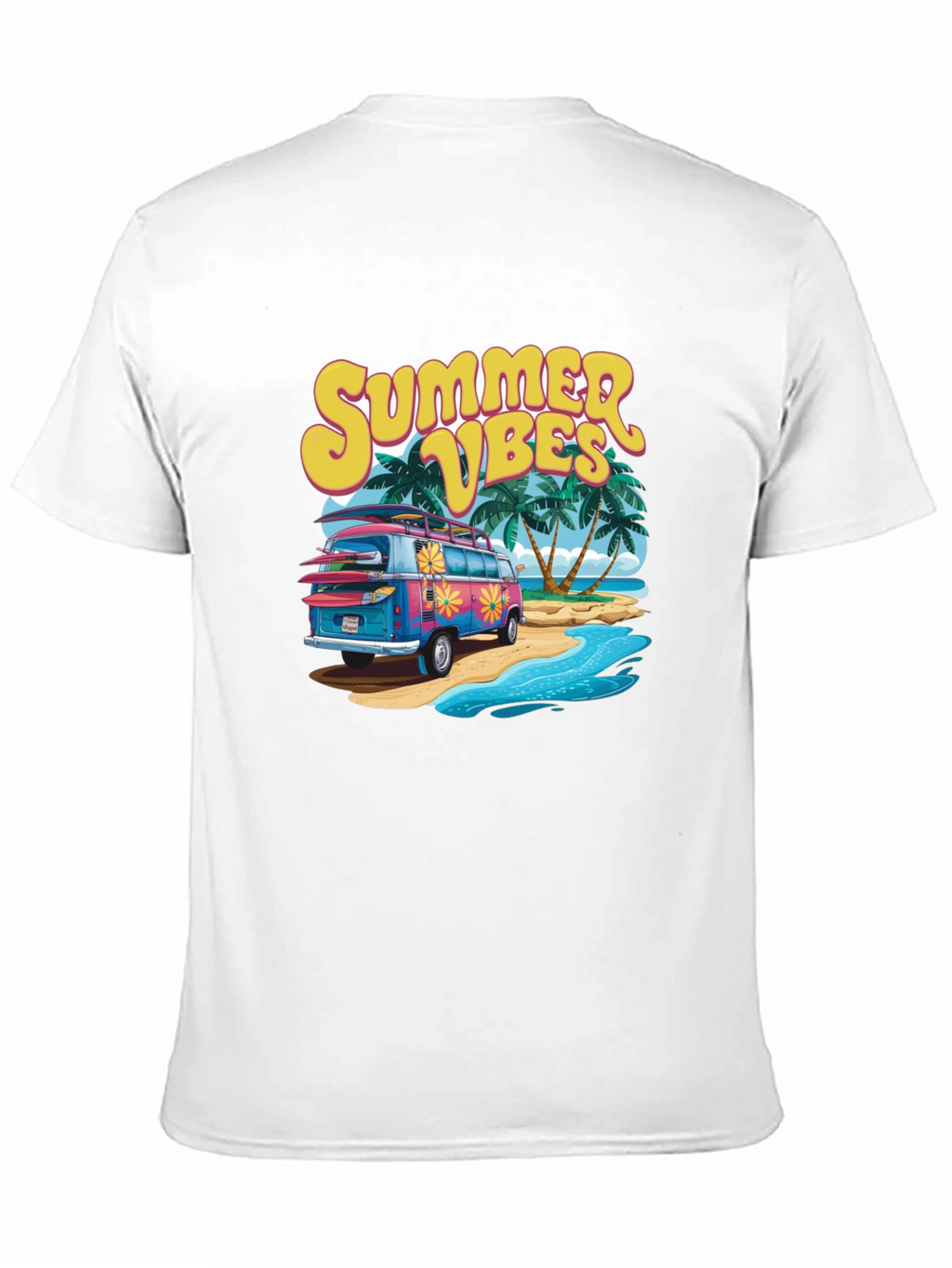 Summer Vibes Beach Van Graphic T-Shirt