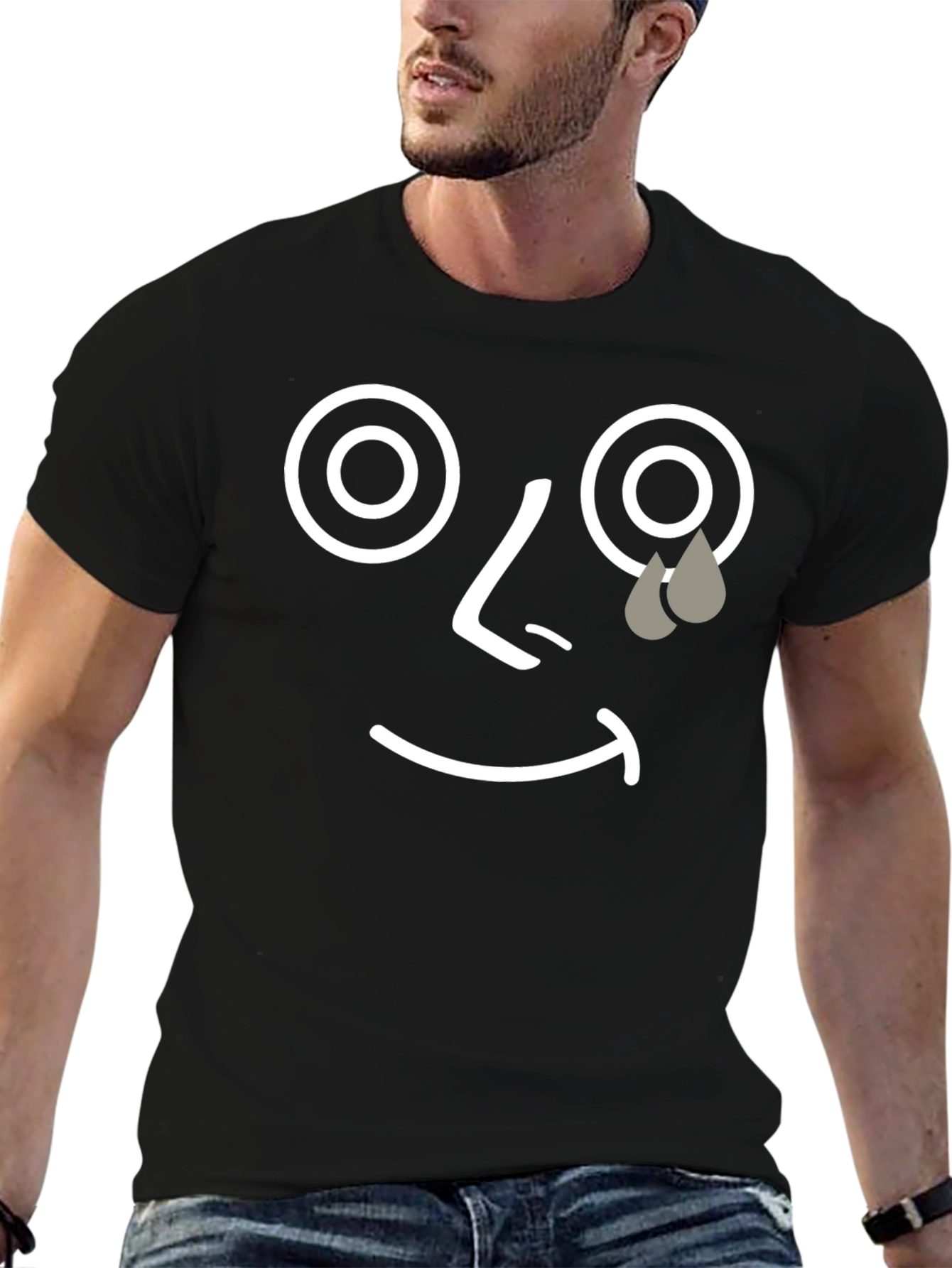 Sad Face Graphic Tee - Unisex Black T-Shirt