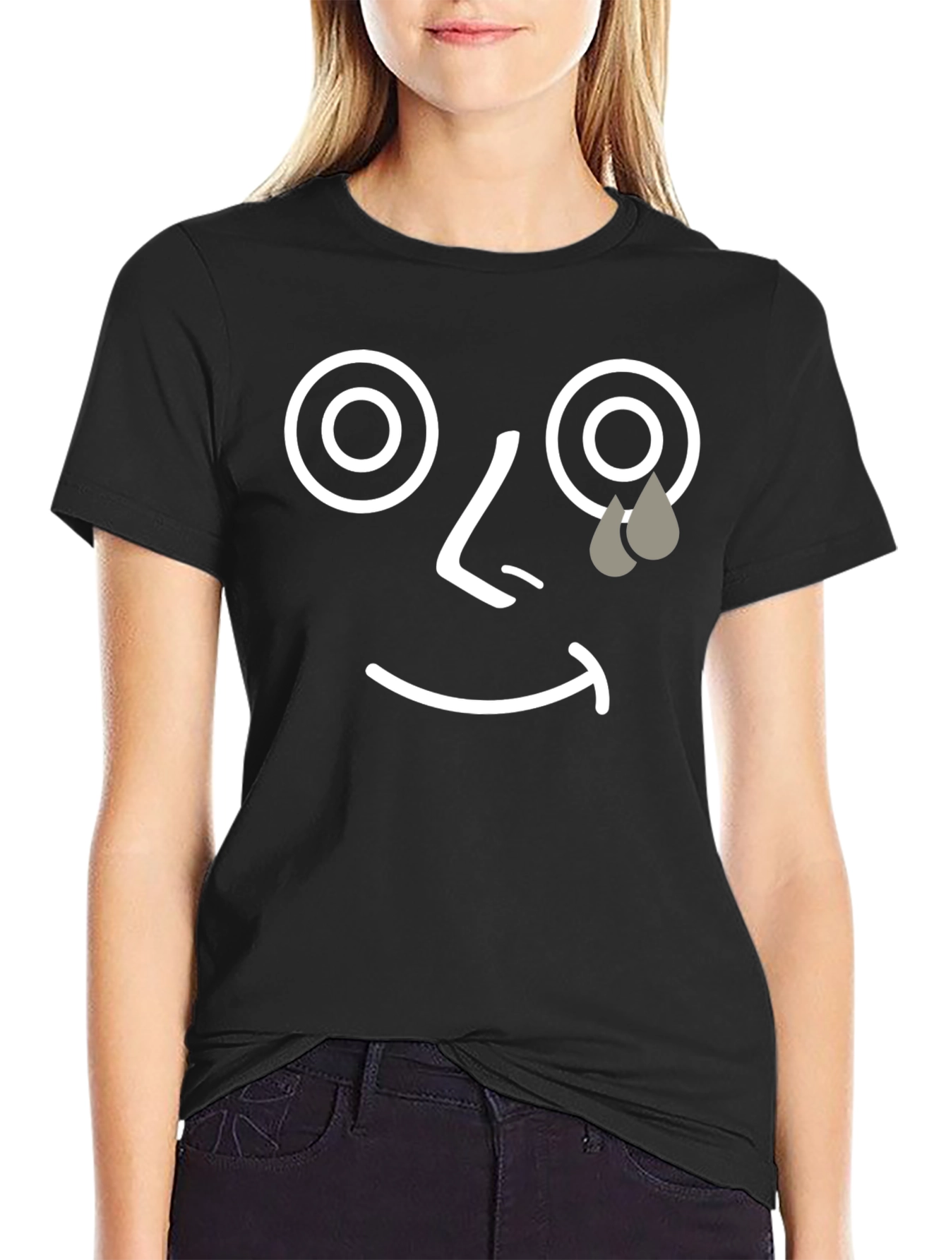 Sad Face Graphic Tee - Unisex Black T-Shirt