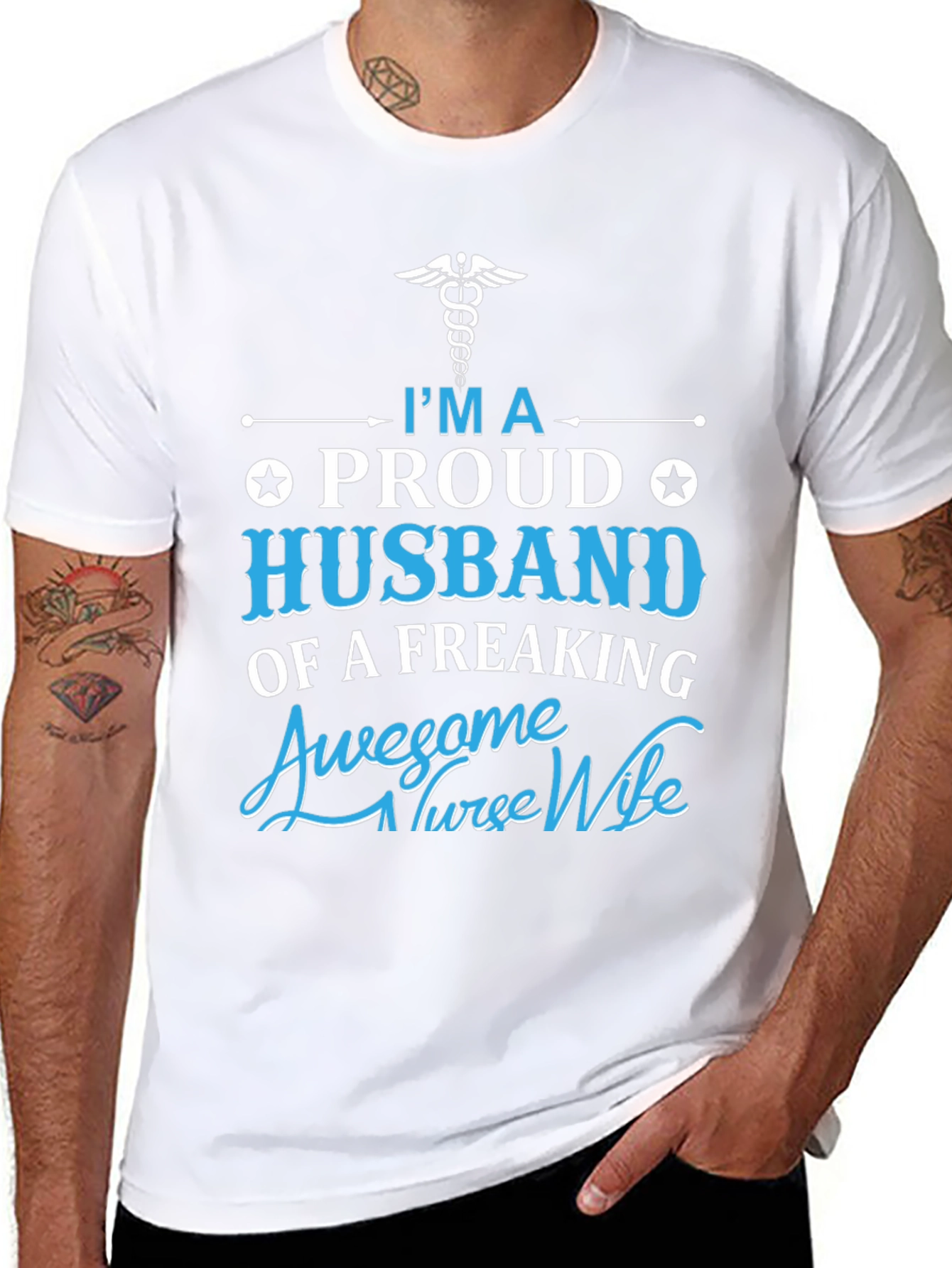 Proud Husband of Awesome Nurse Wife T-Shirt